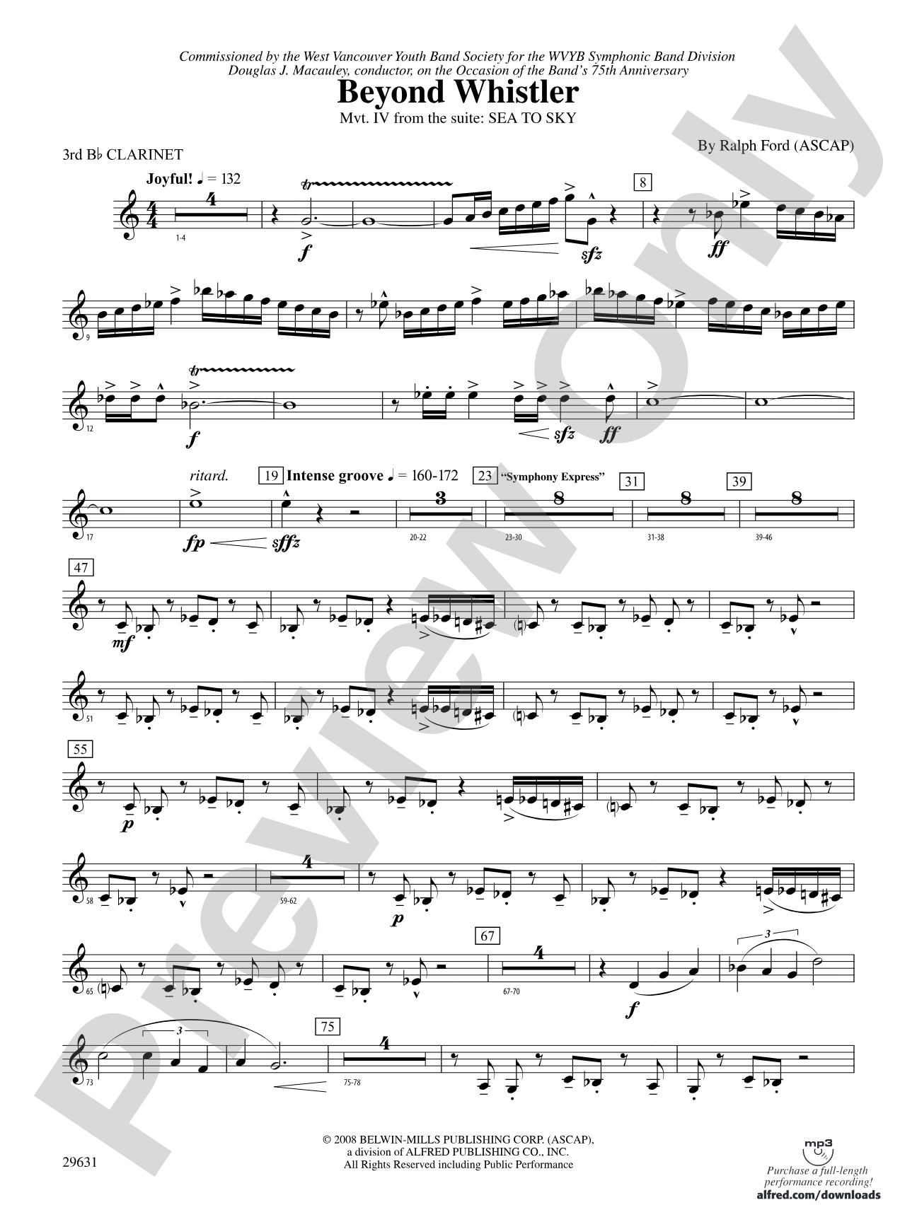 Beyond Whistler: 3rd B-flat Clarinet