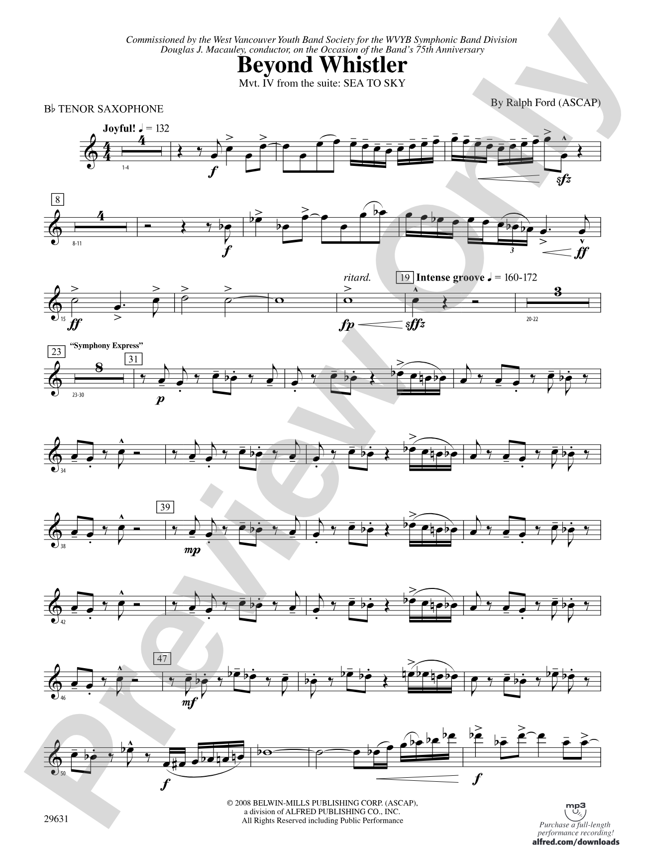 Beyond Whistler: B-flat Tenor Saxophone