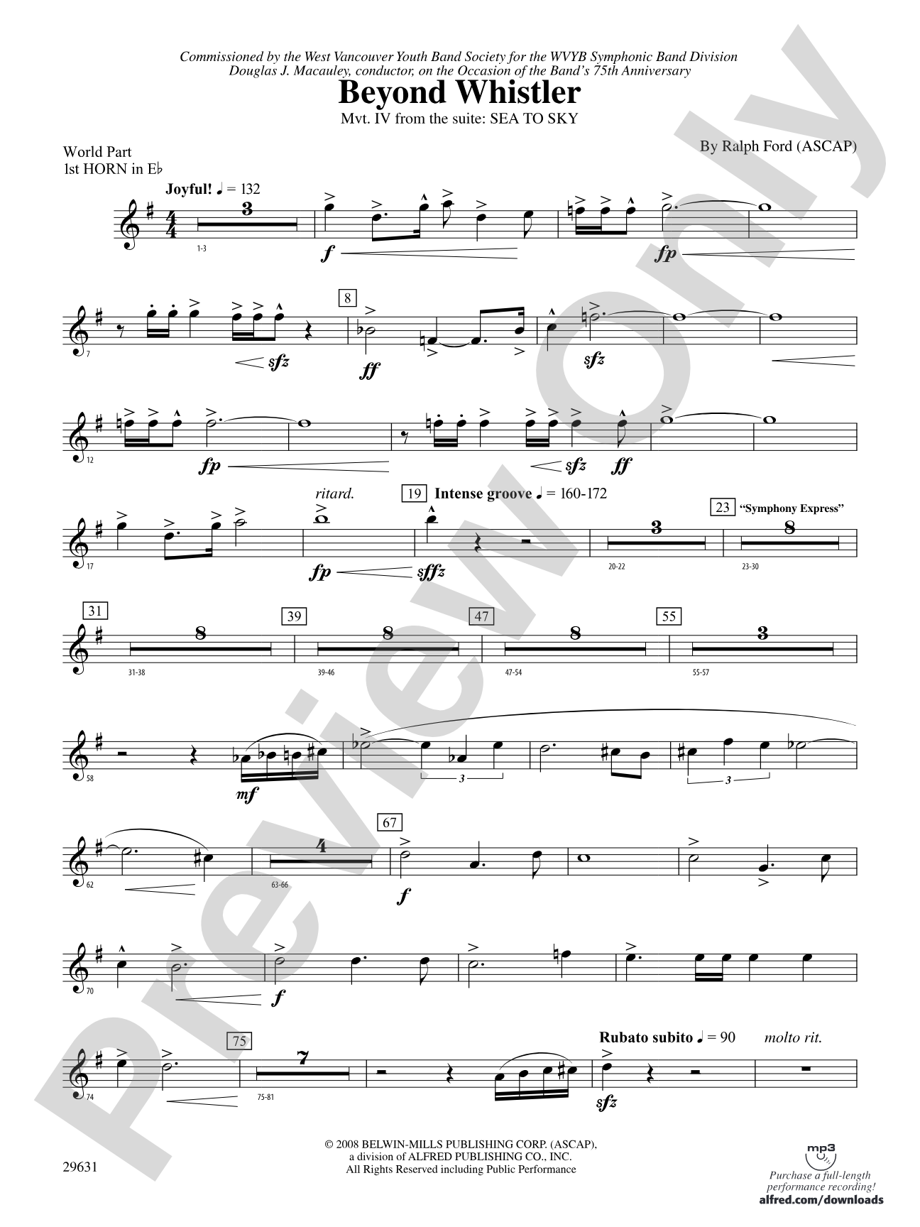 Beyond Whistler: (wp) 1st Horn in E-flat