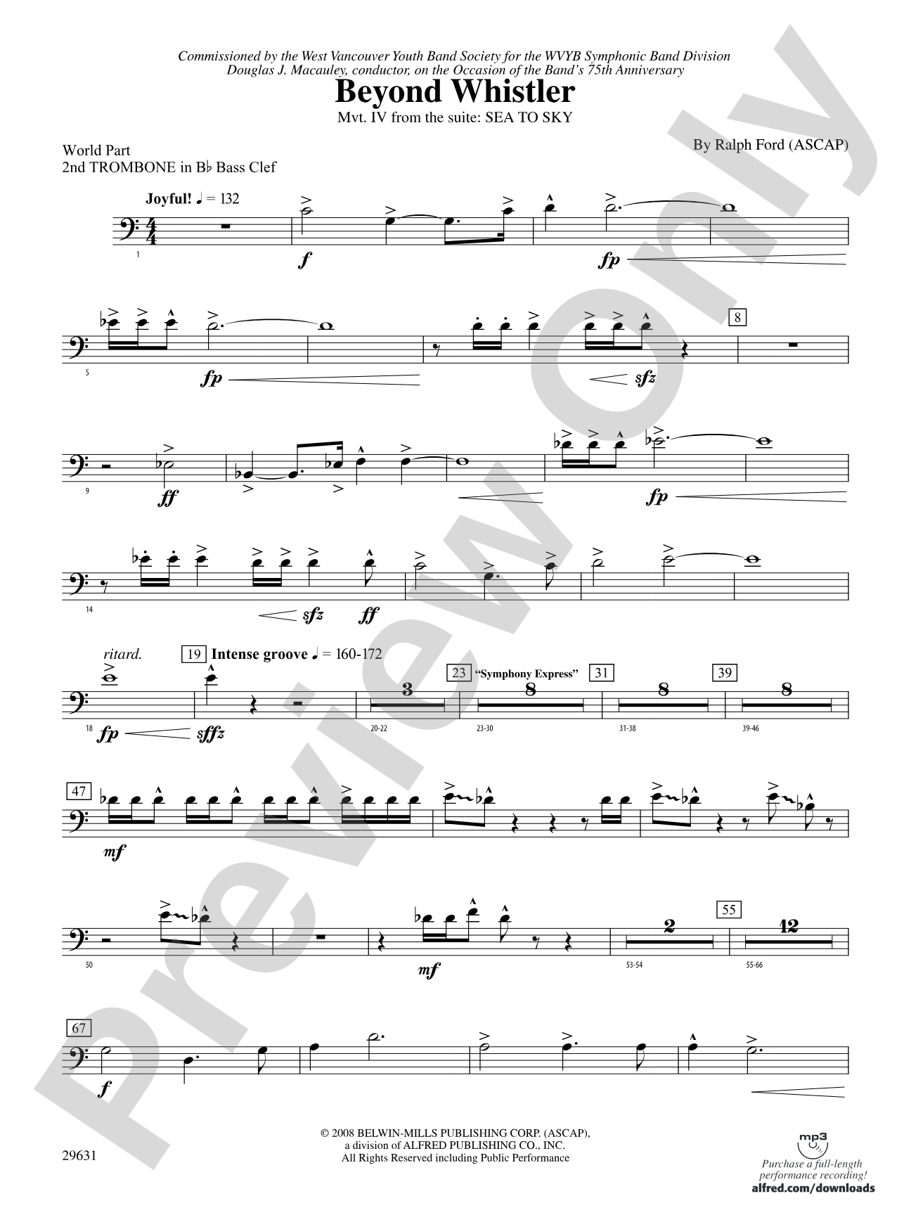 Beyond Whistler: (wp) 2nd B-flat Trombone B.C.