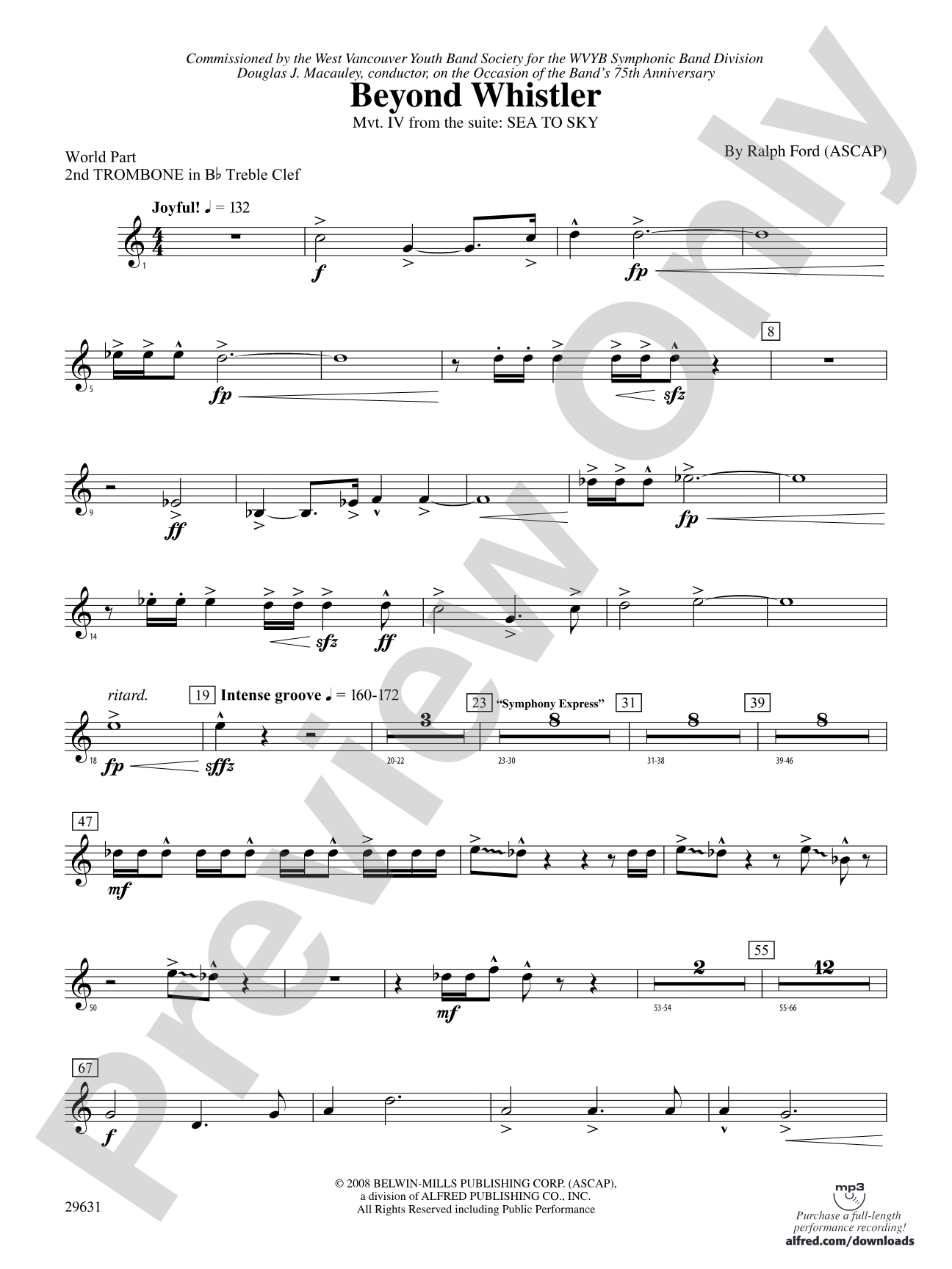 Beyond Whistler: (wp) 2nd B-flat Trombone T.C.