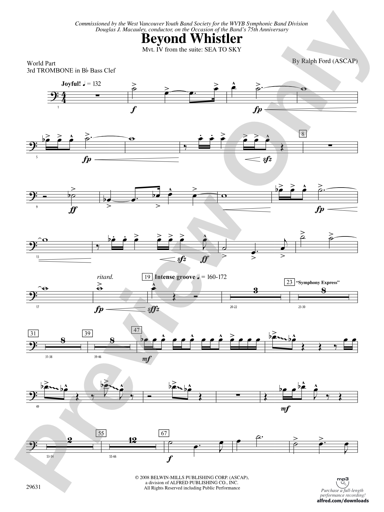 Beyond Whistler: (wp) 3rd B-flat Trombone B.C.