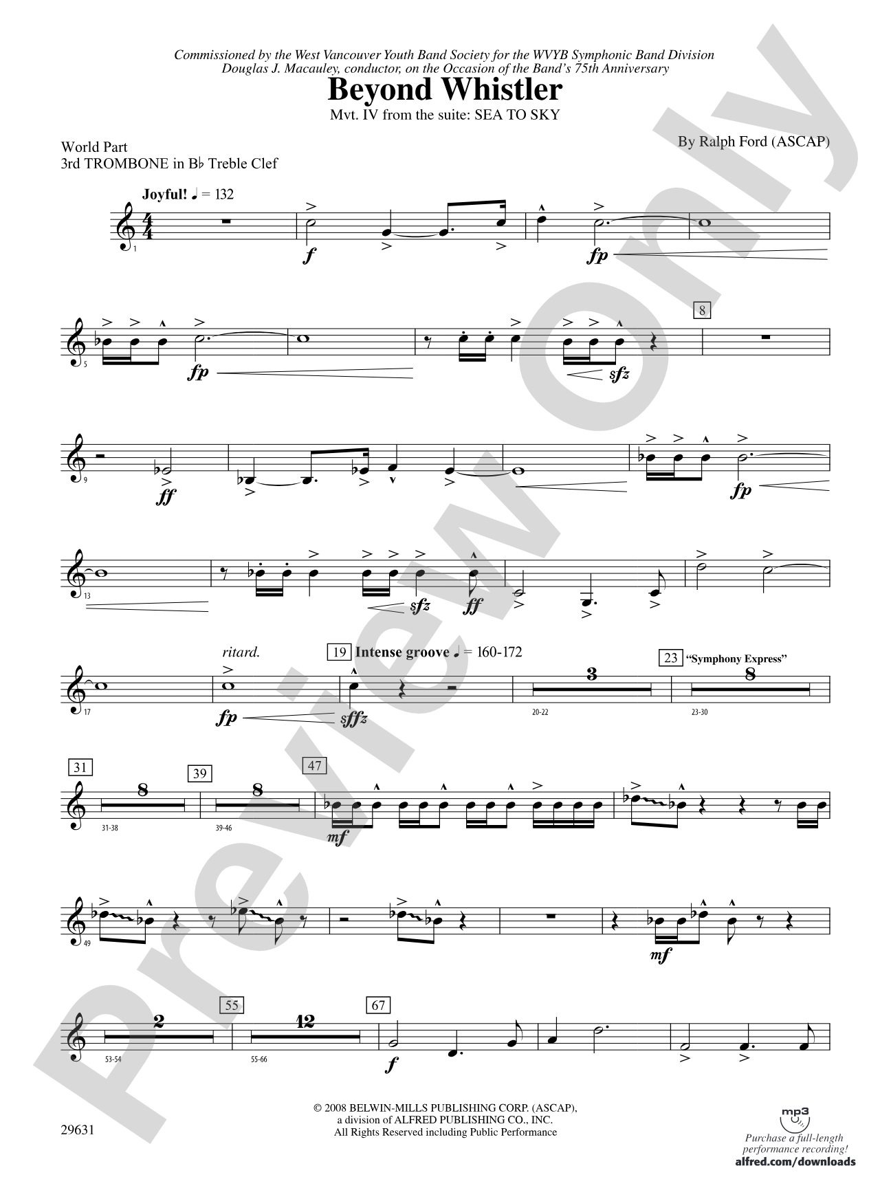 Beyond Whistler: (wp) 3rd B-flat Trombone T.C.