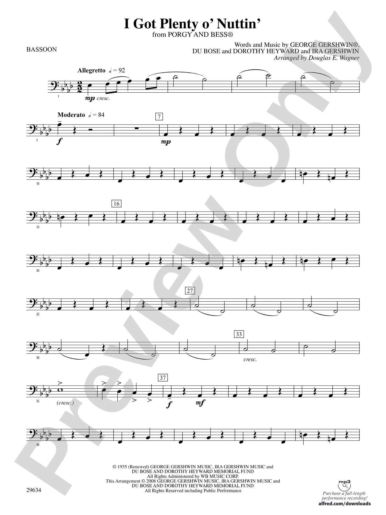 I Got Plenty o' Nuttin': Bassoon
