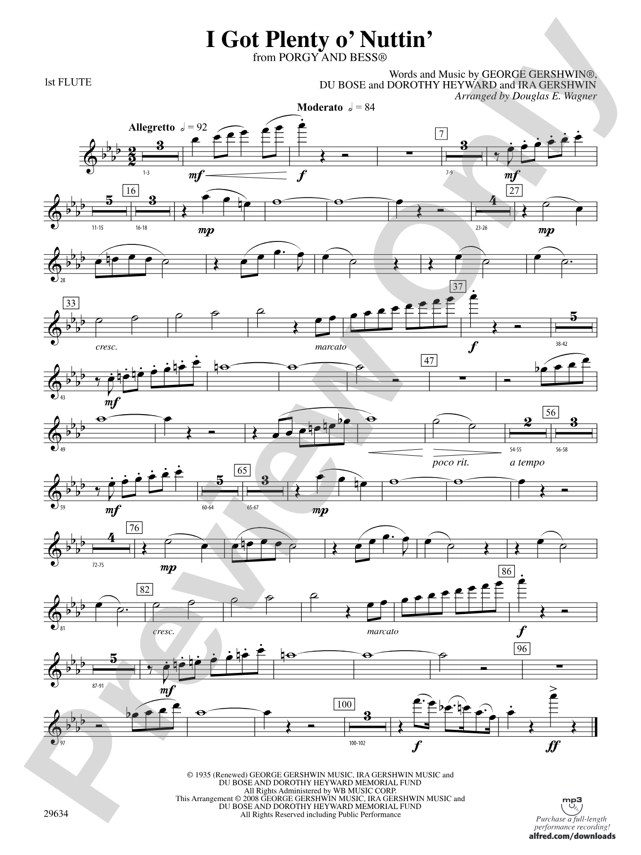 I Got Plenty o' Nuttin': Flute
