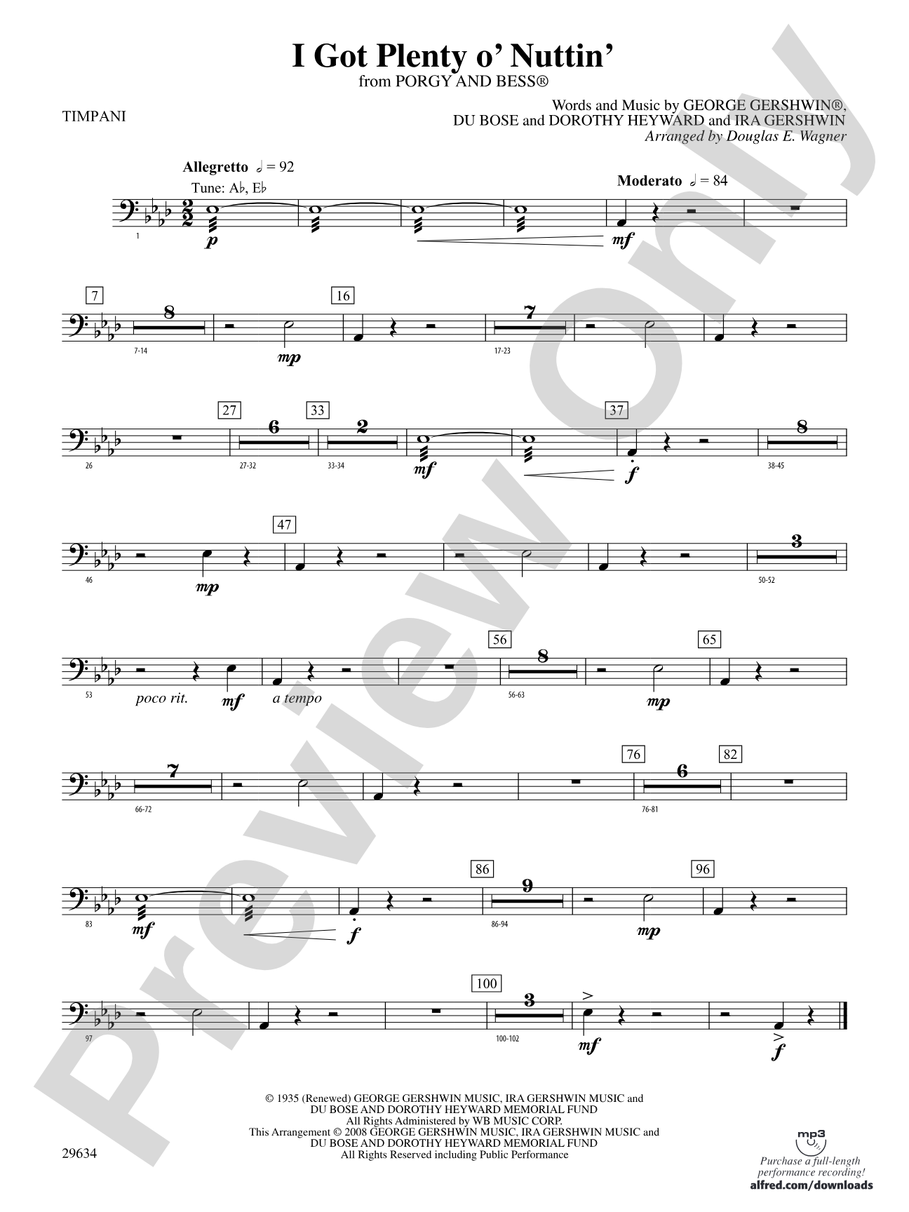 I Got Plenty o' Nuttin': Timpani