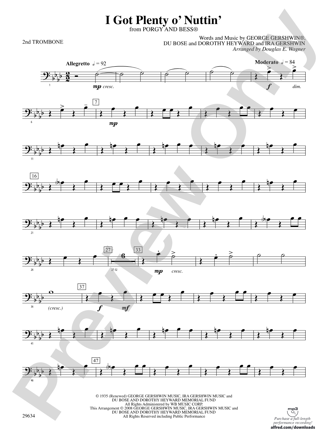 I Got Plenty o' Nuttin': 2nd Trombone