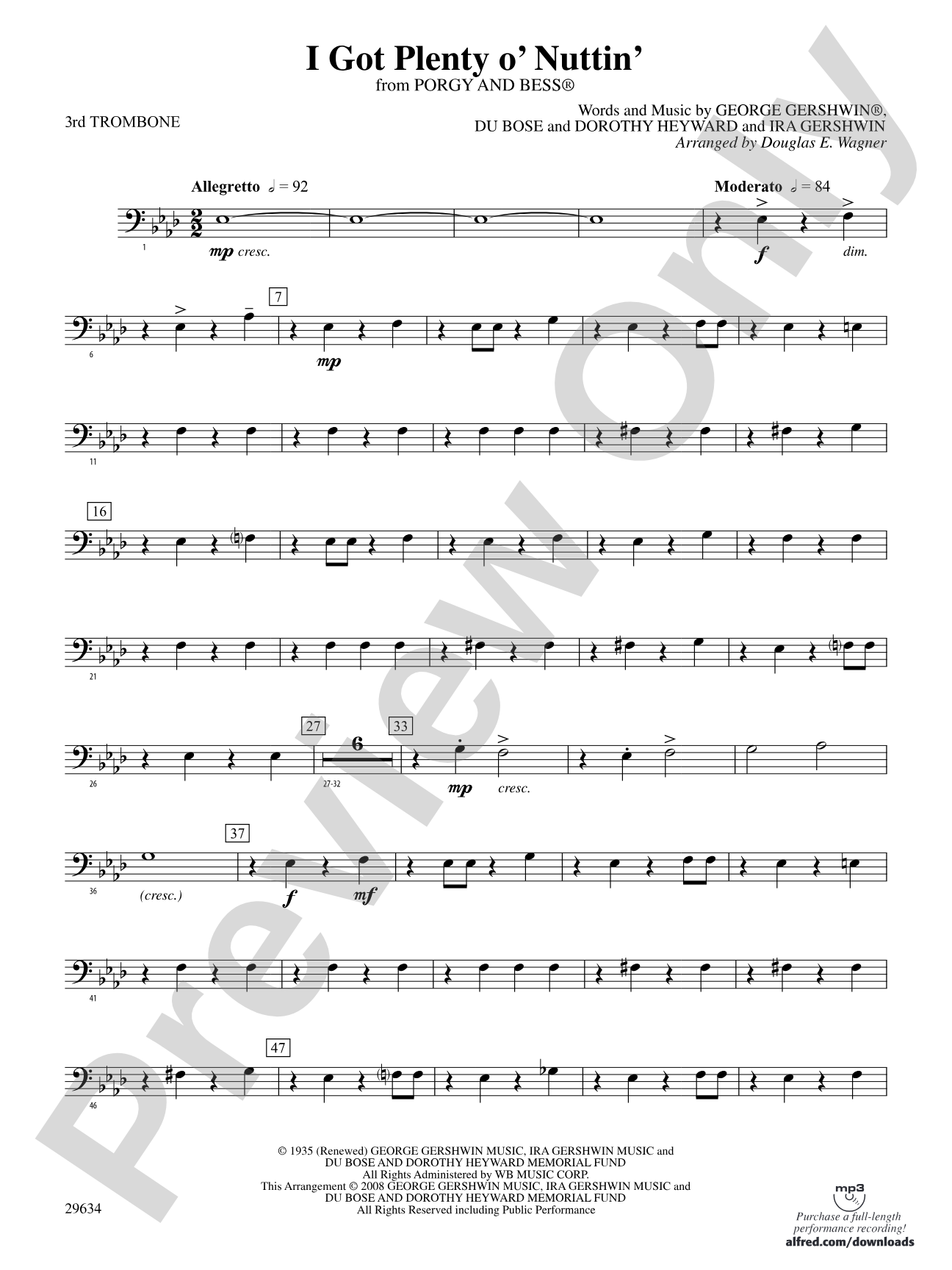 I Got Plenty o' Nuttin': 3rd Trombone
