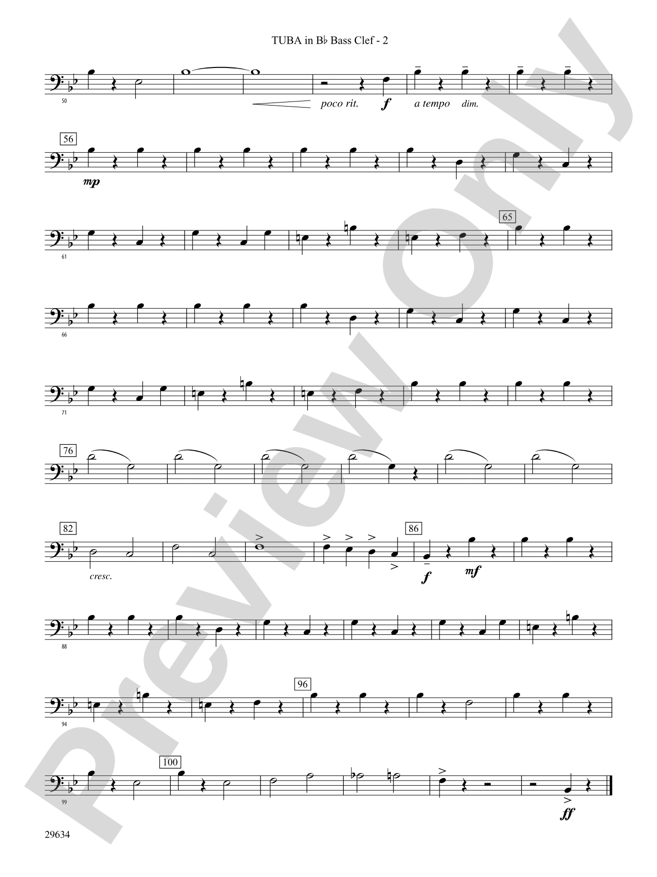 I Got Plenty o' Nuttin': (wp) B-flat Tuba B.C.