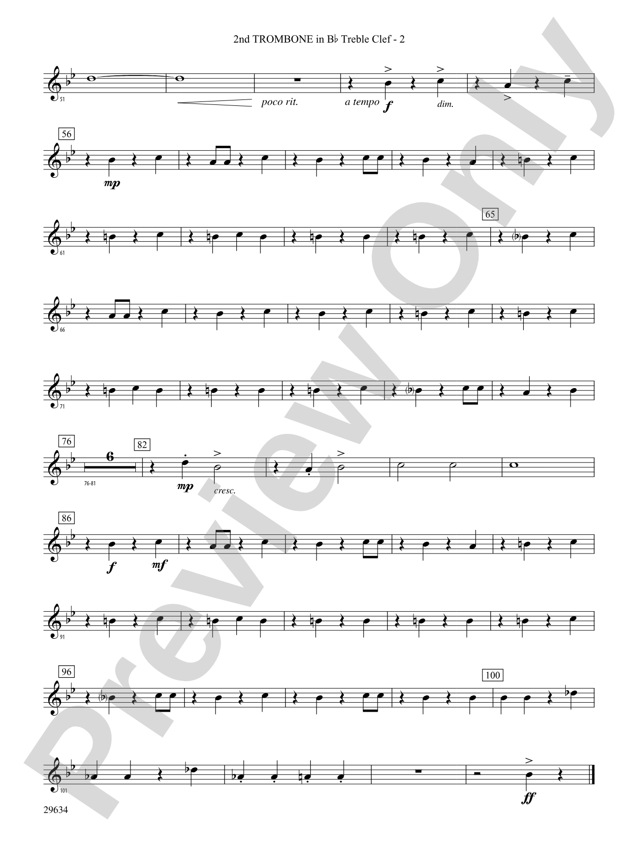 I Got Plenty o' Nuttin': (wp) 2nd B-flat Trombone T.C.