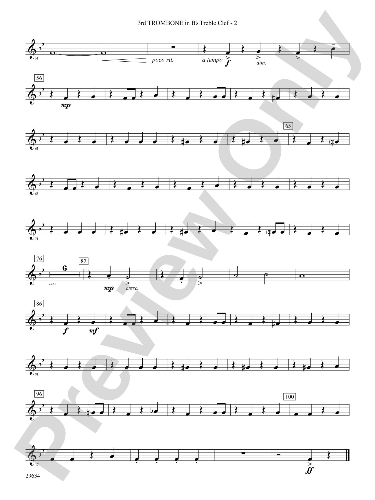 I Got Plenty o' Nuttin': (wp) 3rd B-flat Trombone T.C.