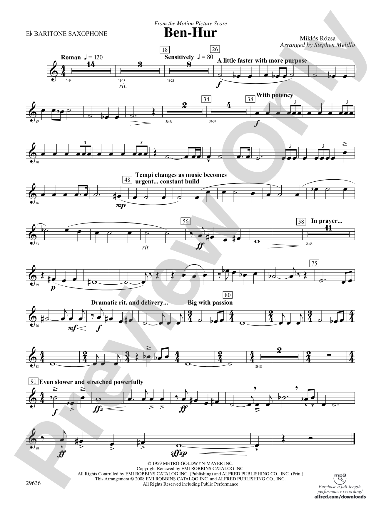 Ben-Hur: E-flat Baritone Saxophone