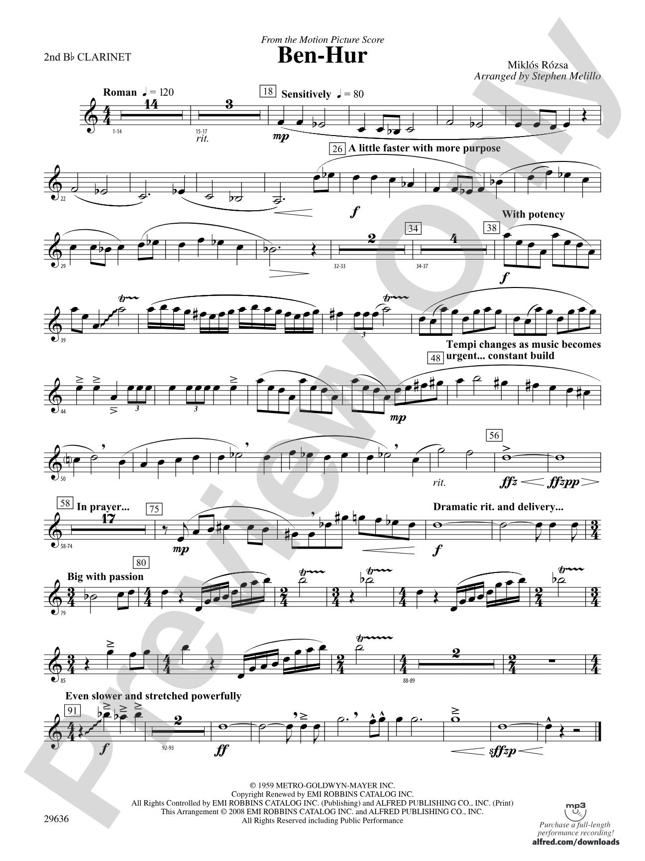 Ben-Hur: 2nd B-flat Clarinet