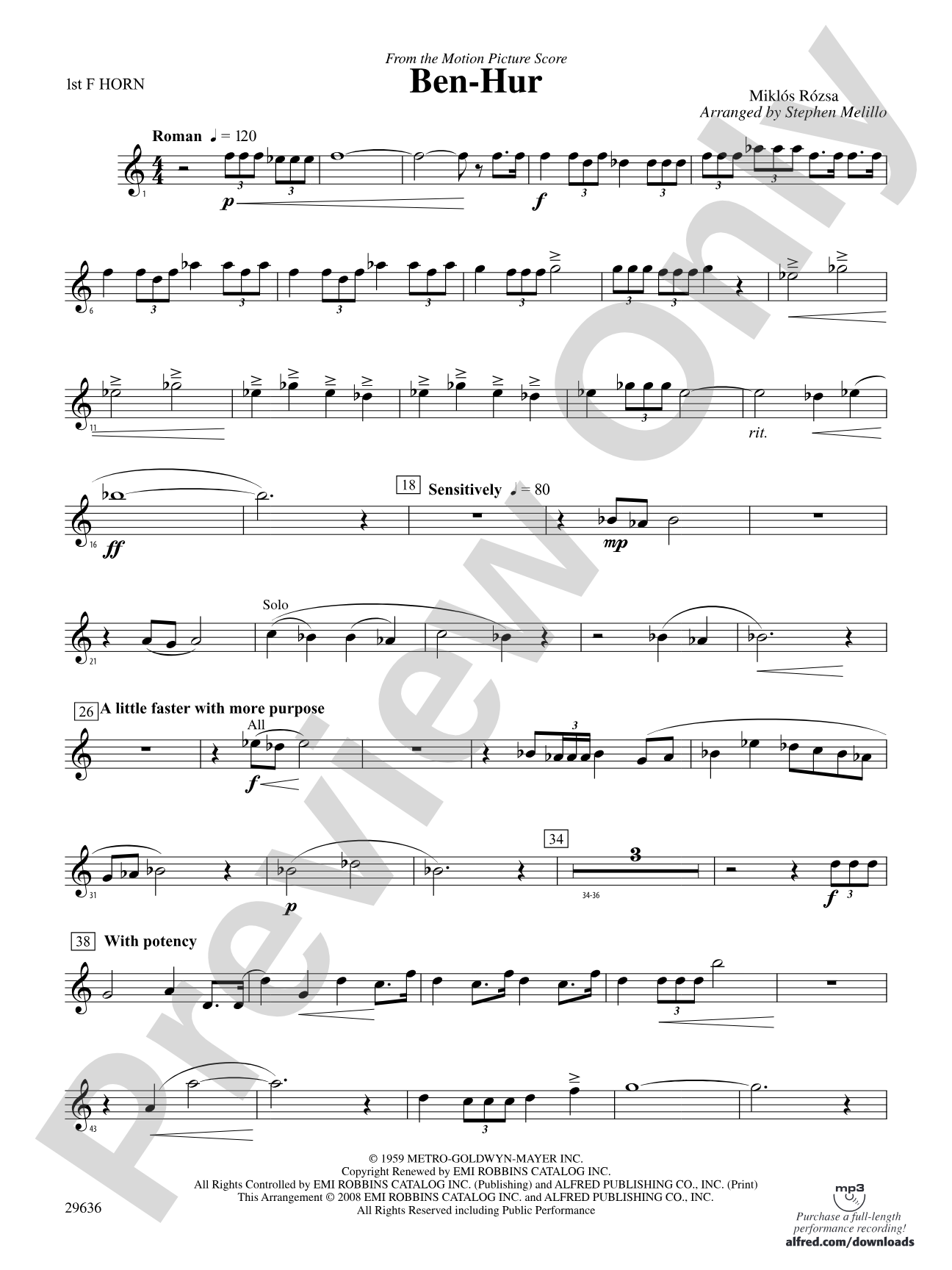 Ben-Hur: 1st F Horn