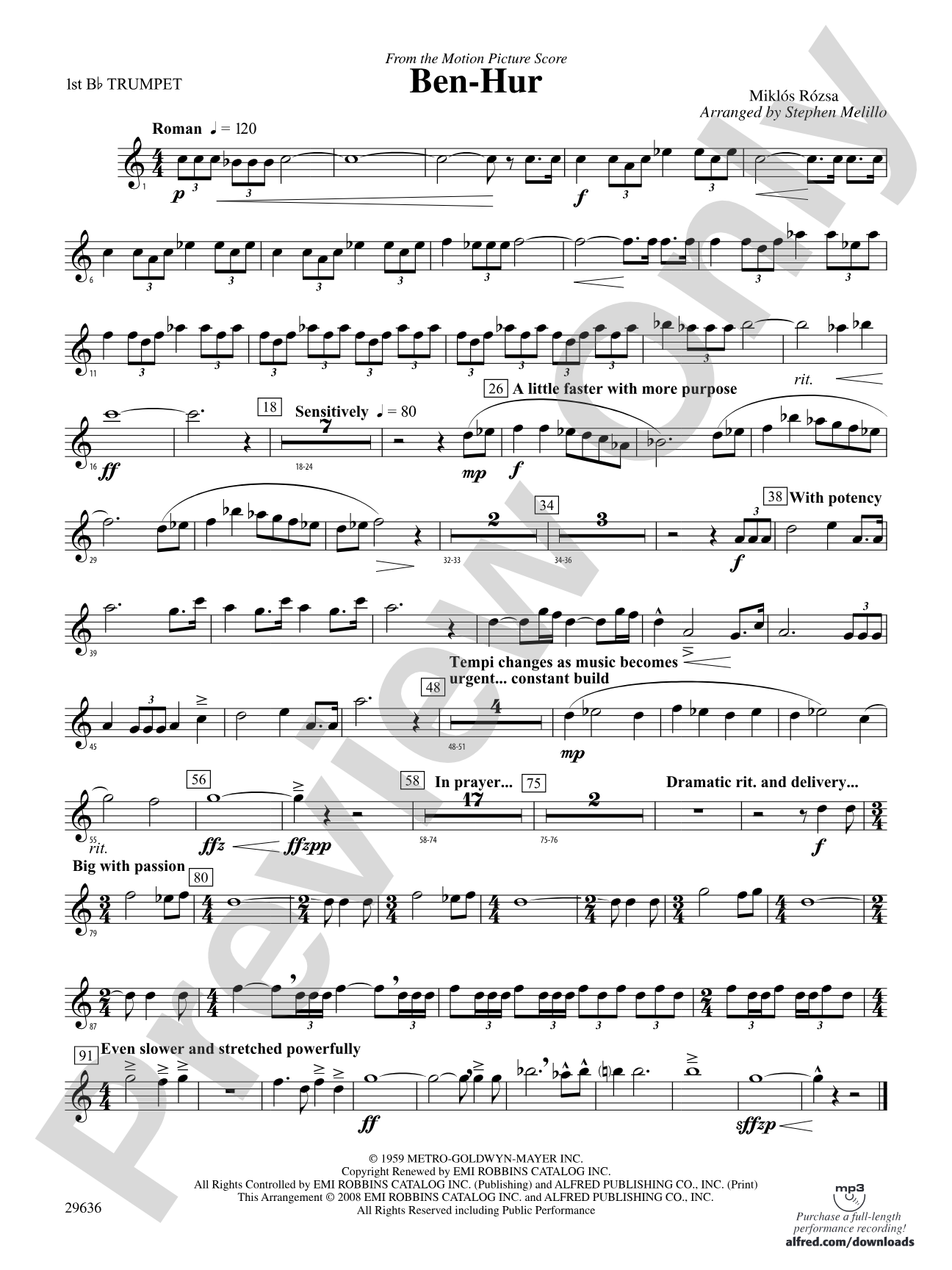 Ben-Hur: 1st B-flat Trumpet
