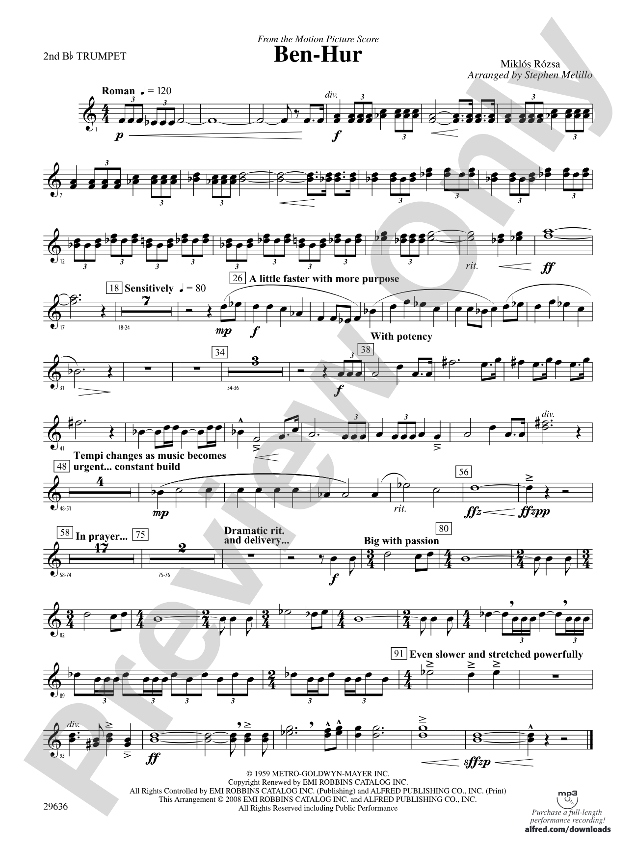 Ben-Hur: 2nd B-flat Trumpet