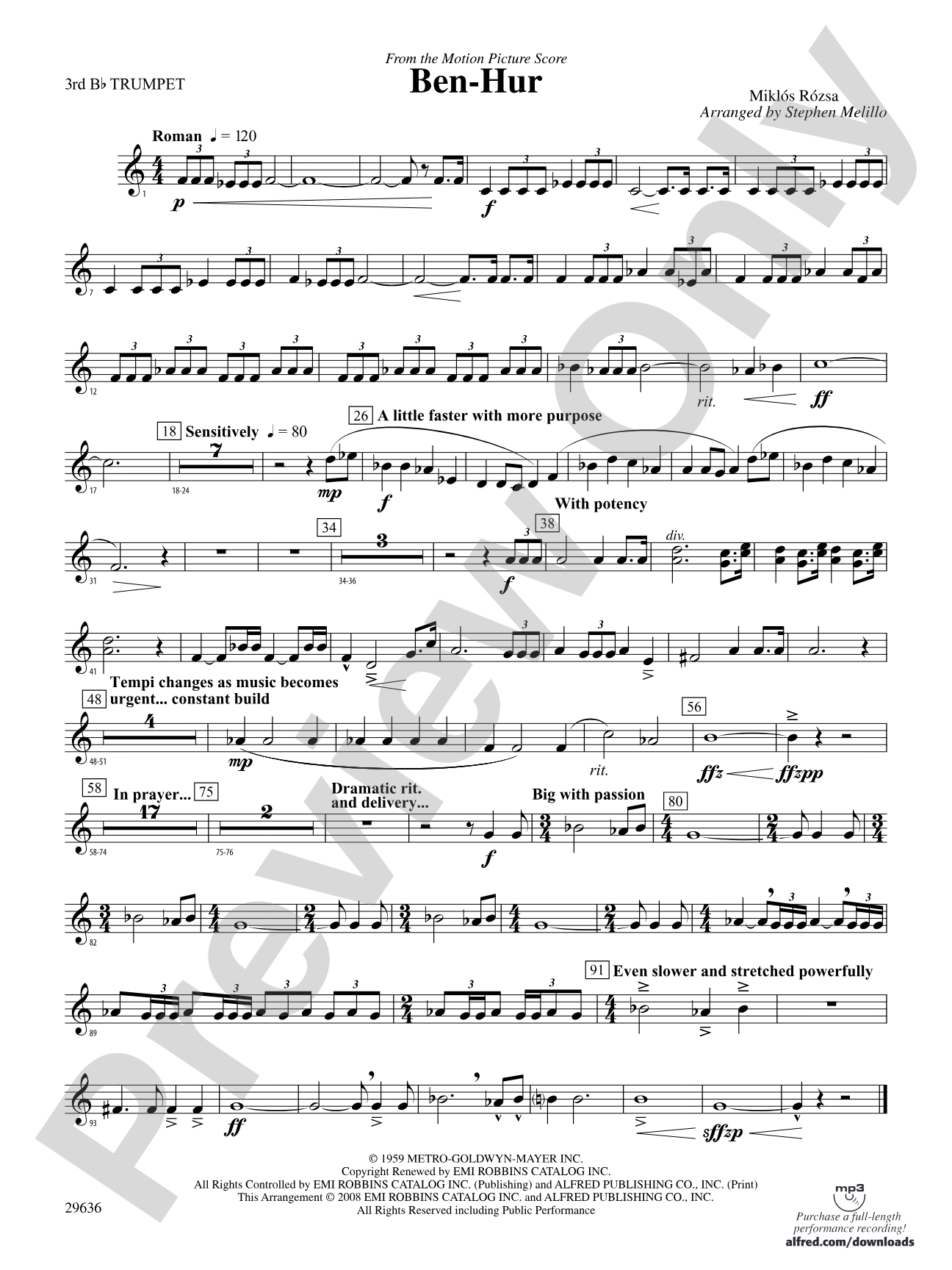 Ben-Hur: 3rd B-flat Trumpet