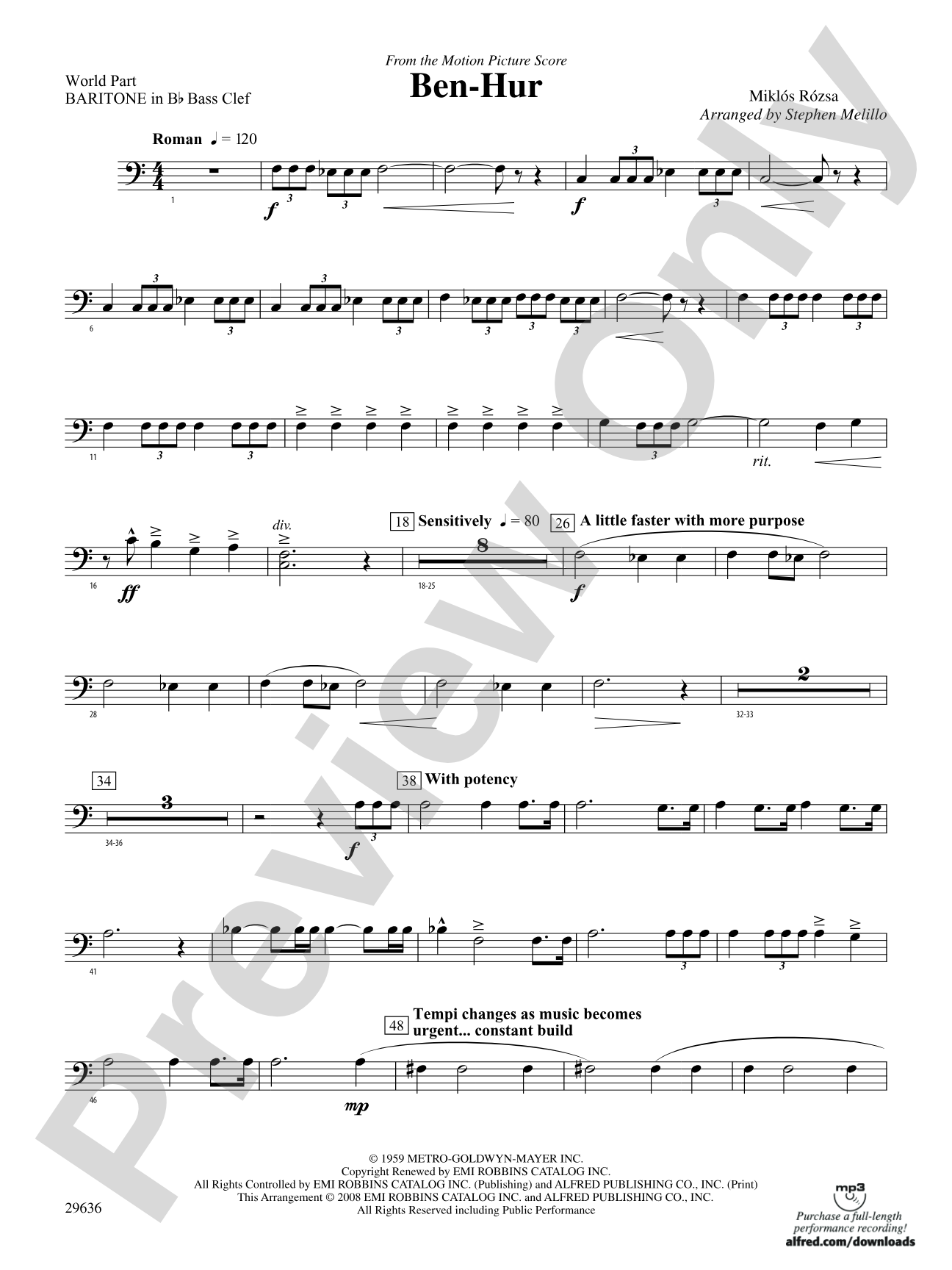 Ben-Hur: (wp) B-flat Baritone B.C.