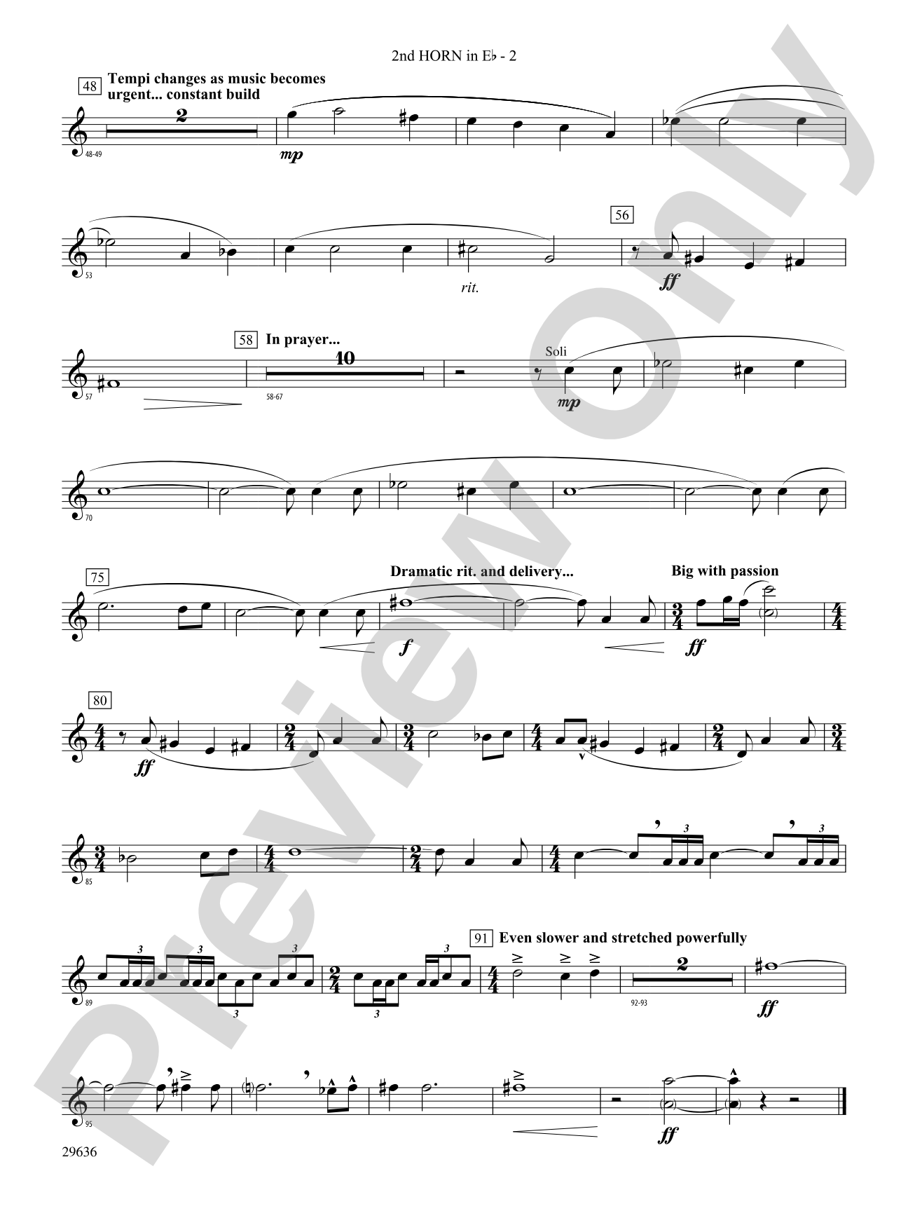 Ben-Hur: (wp) 2nd Horn in E-flat
