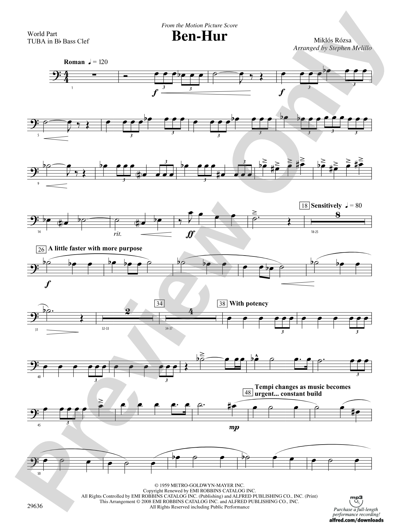 Ben-Hur: (wp) B-flat Tuba B.C.
