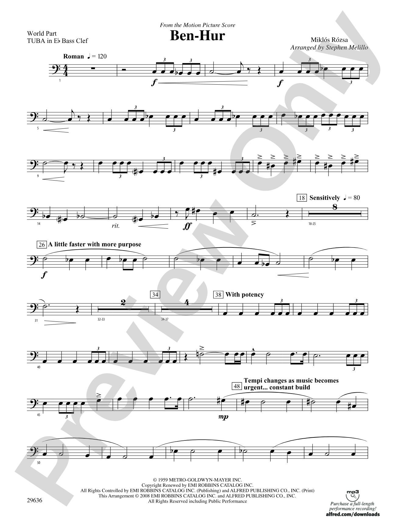 Ben-Hur: (wp) E-flat Tuba B.C.