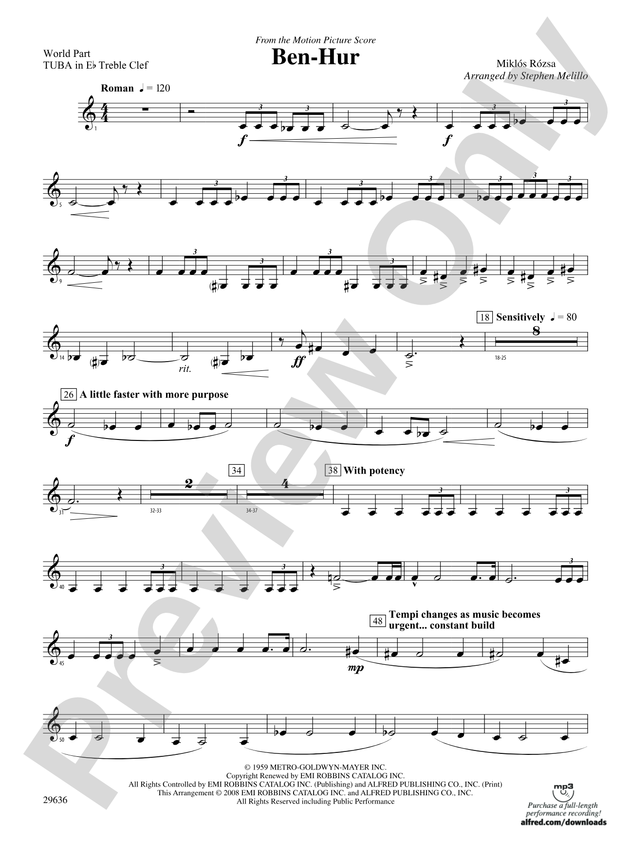 Ben-Hur: (wp) E-flat Tuba T.C.