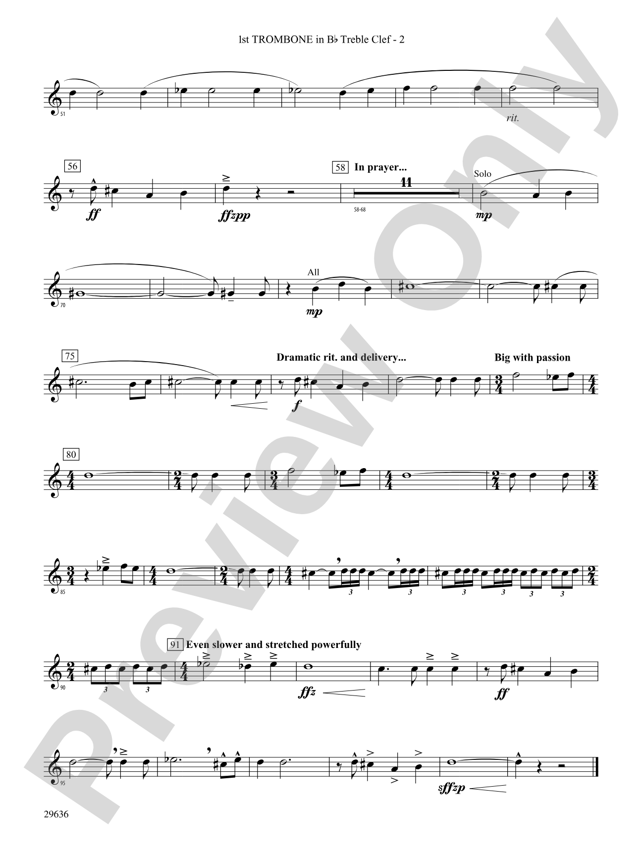 Ben-Hur: (wp) 1st B-flat Trombone T.C.