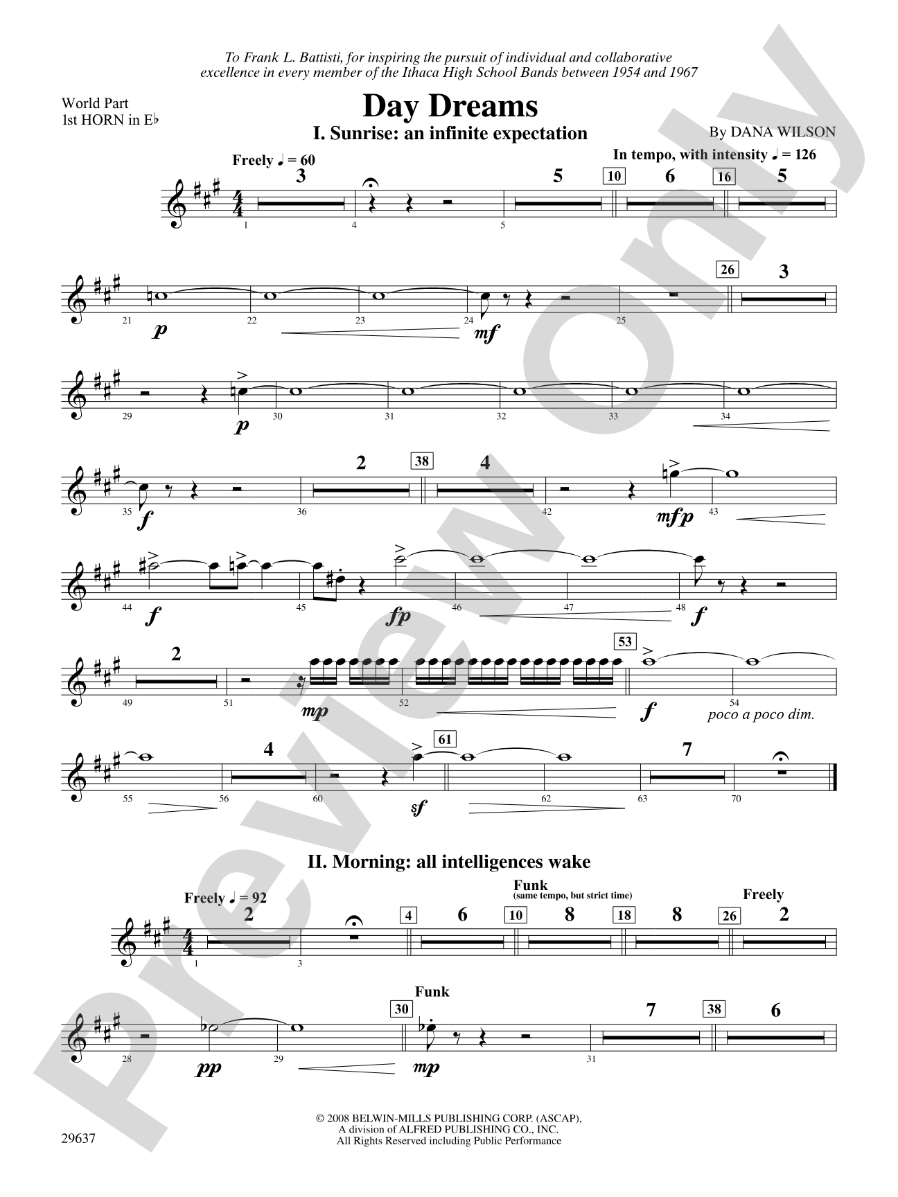 Day Dreams: (wp) 1st Horn in E-flat