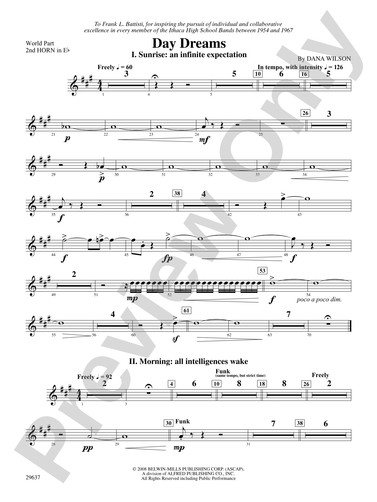 Day Dreams: (wp) 2nd Horn in E-flat