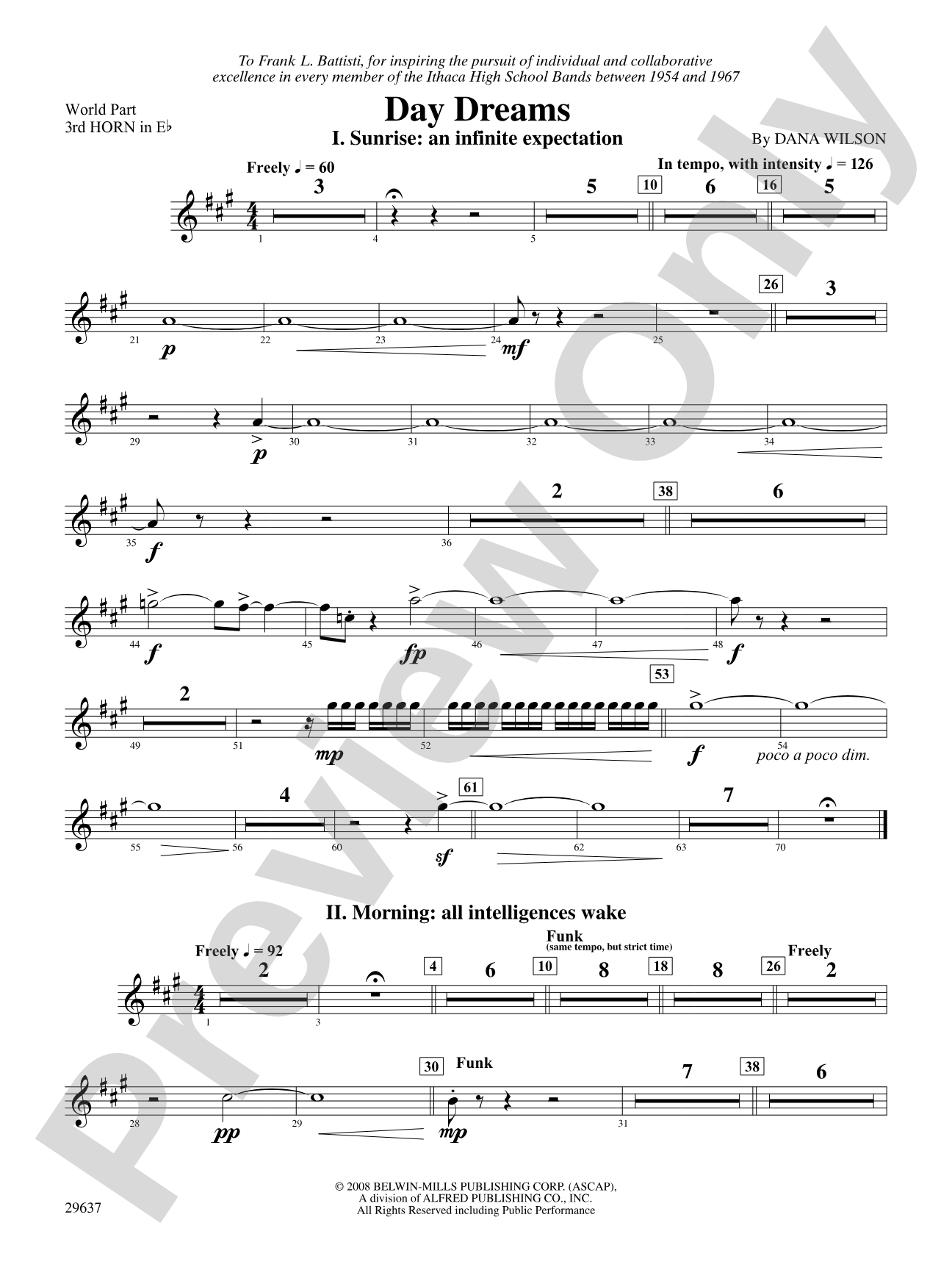 Day Dreams: (wp) 3rd Horn in E-flat