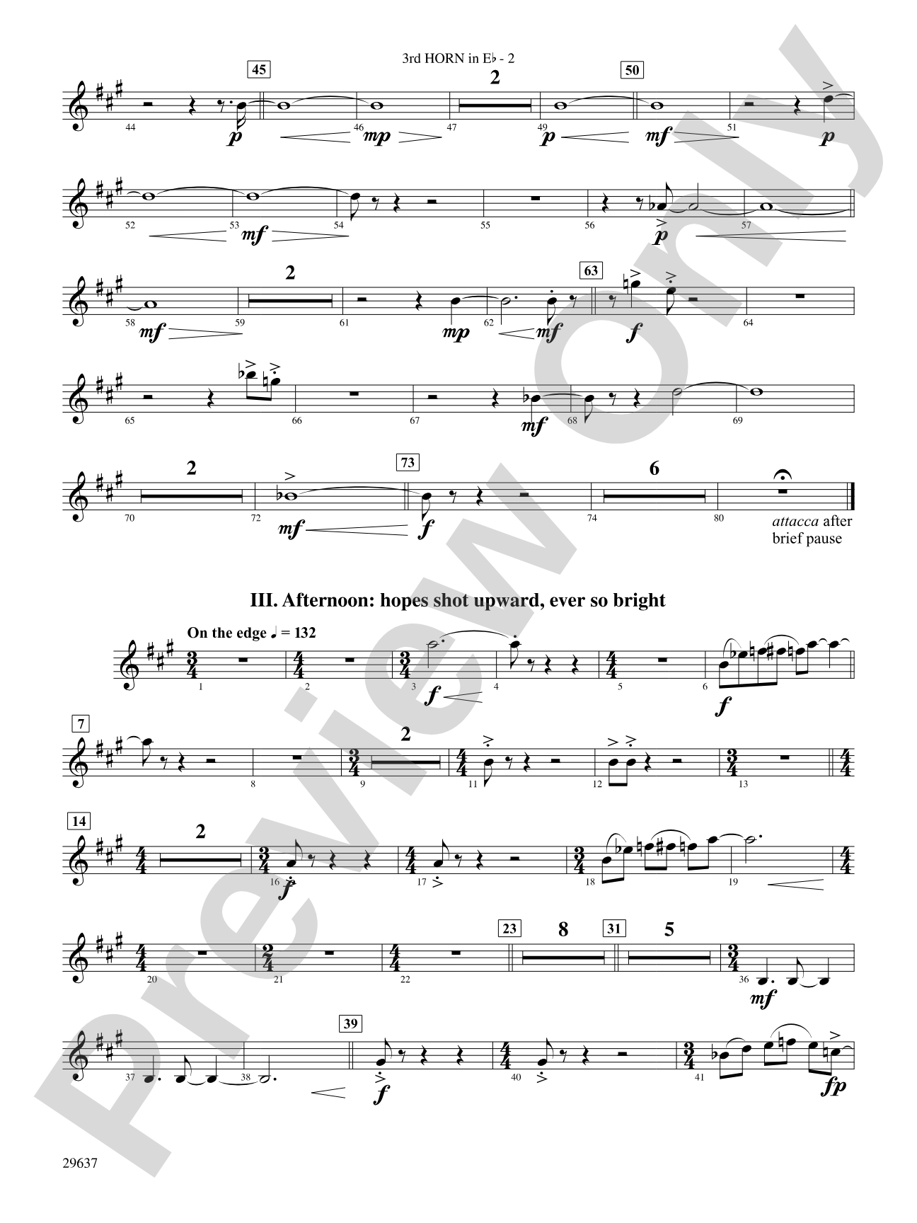 Day Dreams: (wp) 3rd Horn in E-flat