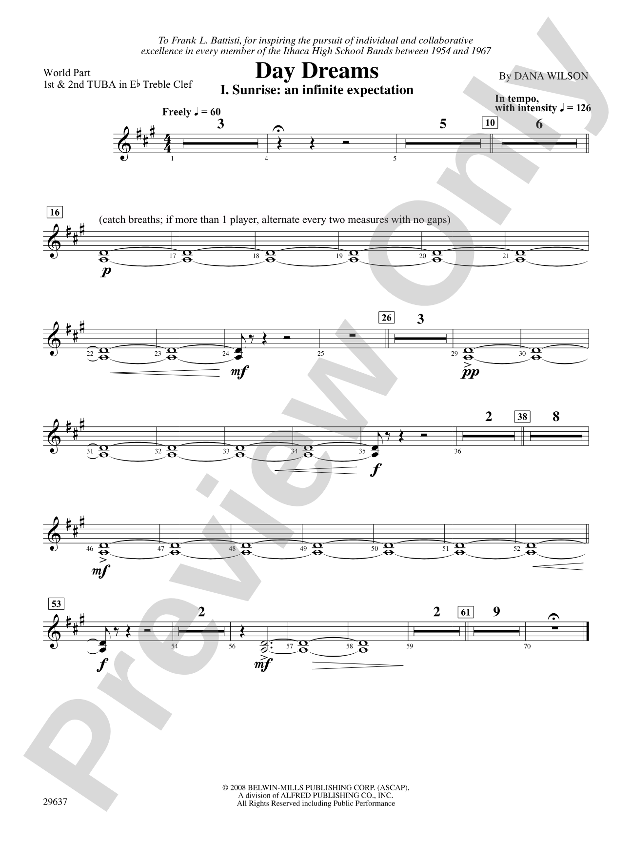 Day Dreams: (wp) E-flat Tuba T.C.