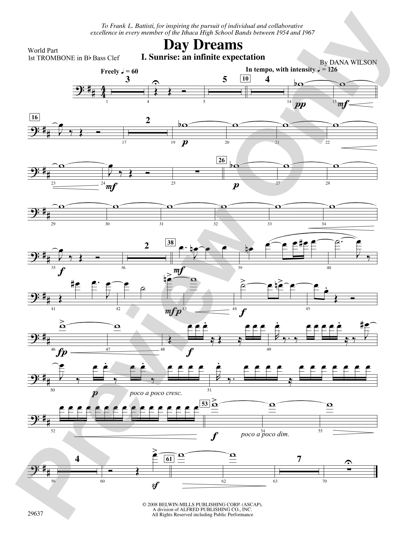 Day Dreams: (wp) 1st B-flat Trombone B.C.