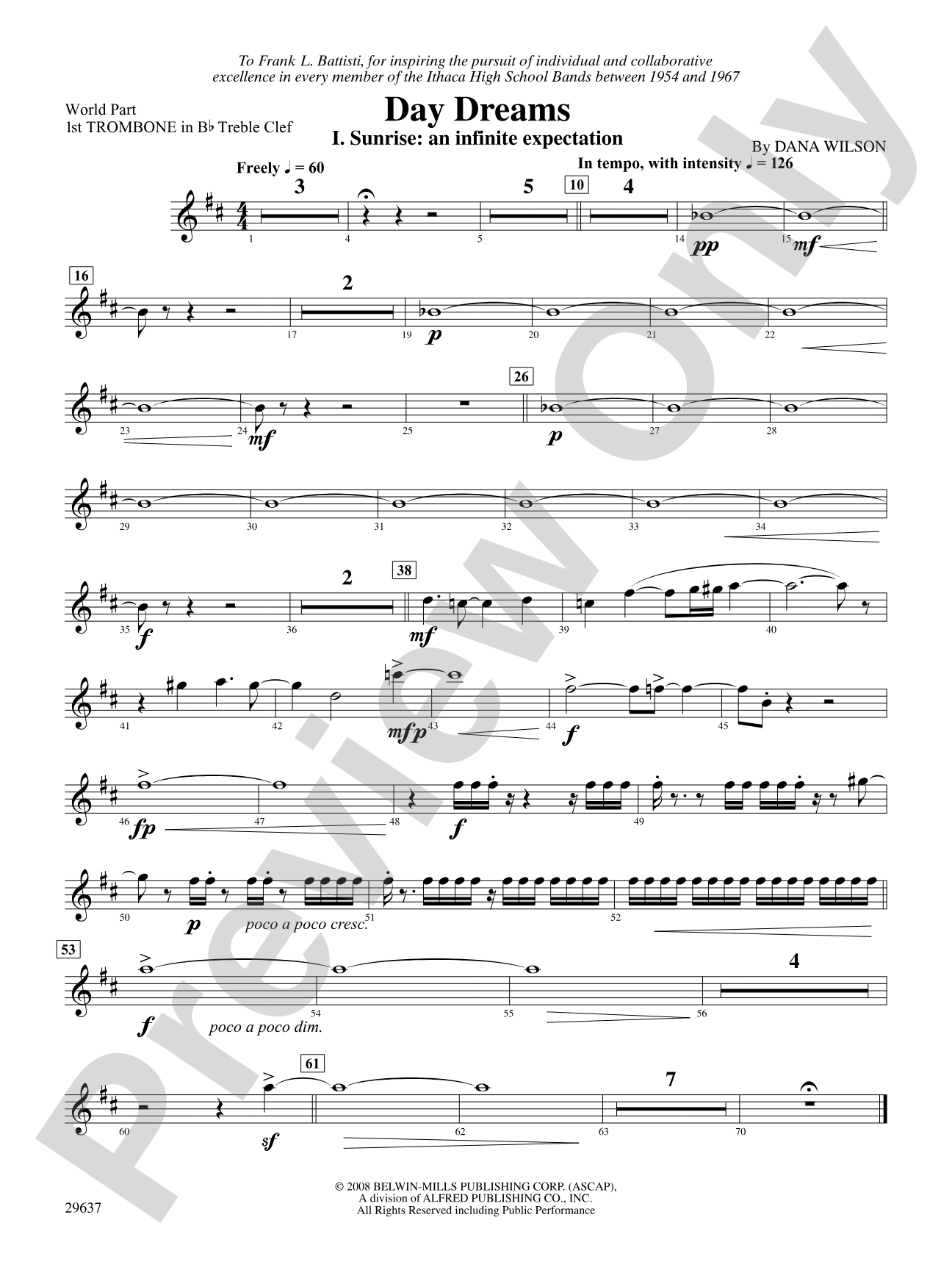 Day Dreams: (wp) 1st B-flat Trombone T.C.