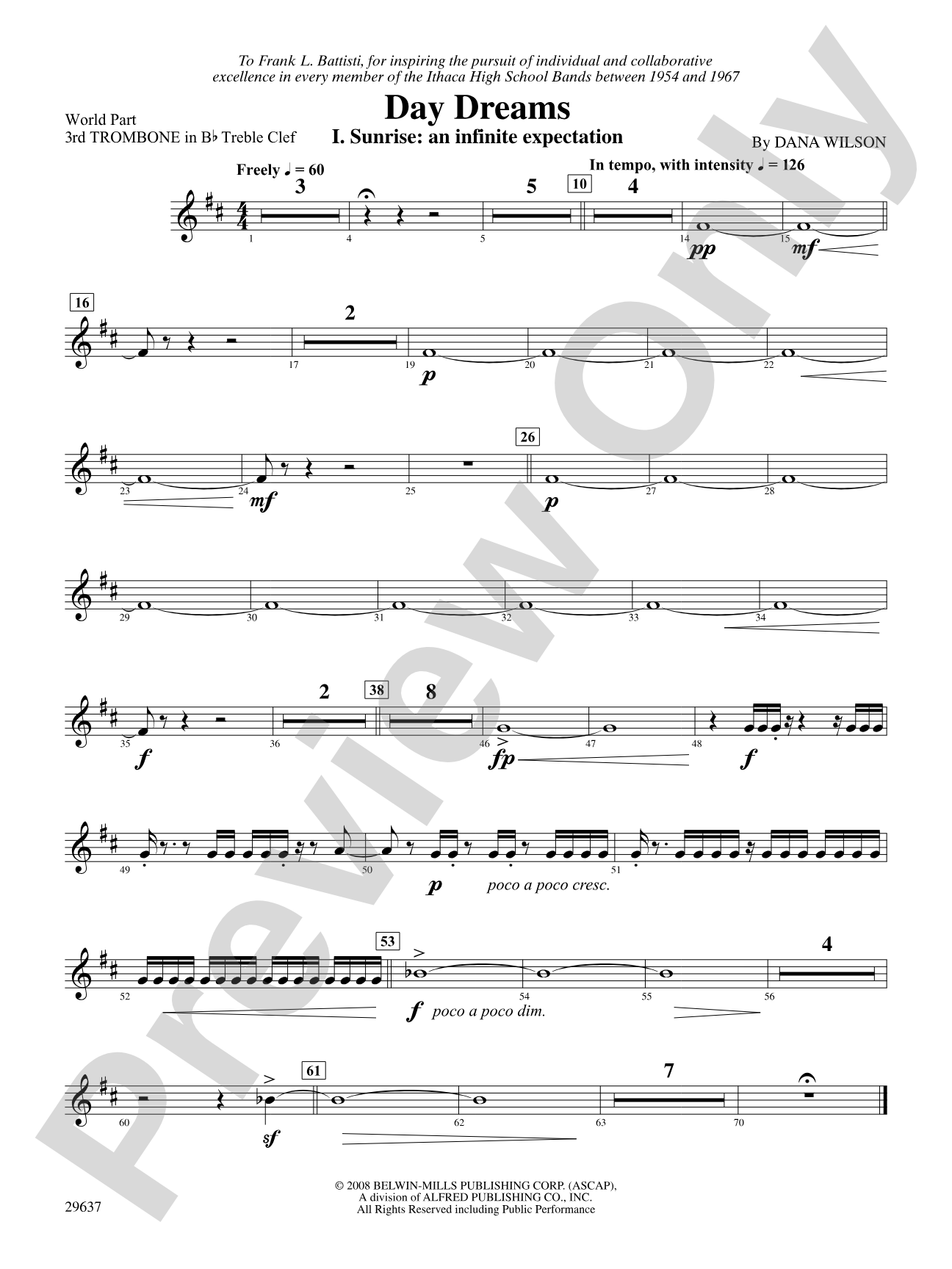 Day Dreams: (wp) 3rd B-flat Trombone T.C.