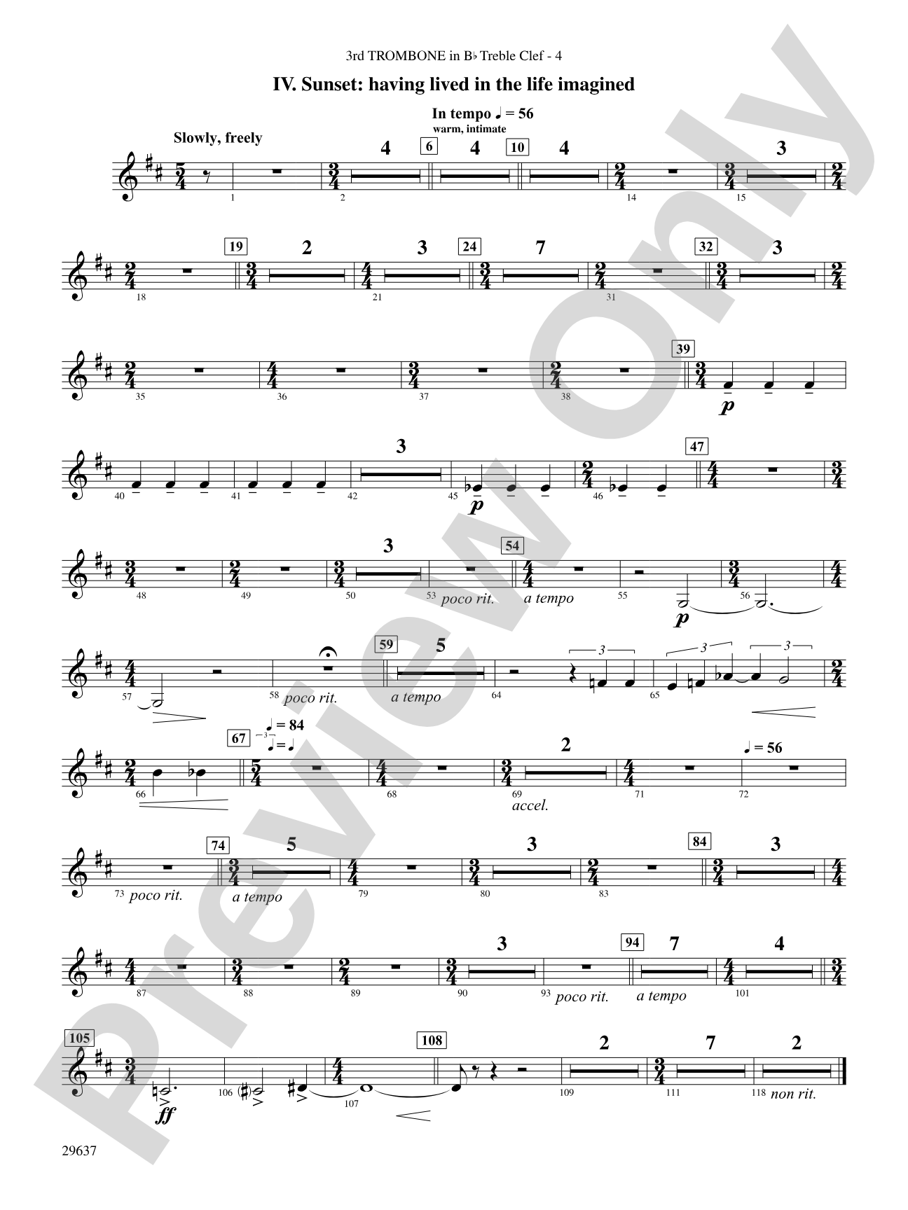 Day Dreams: (wp) 3rd B-flat Trombone T.C.
