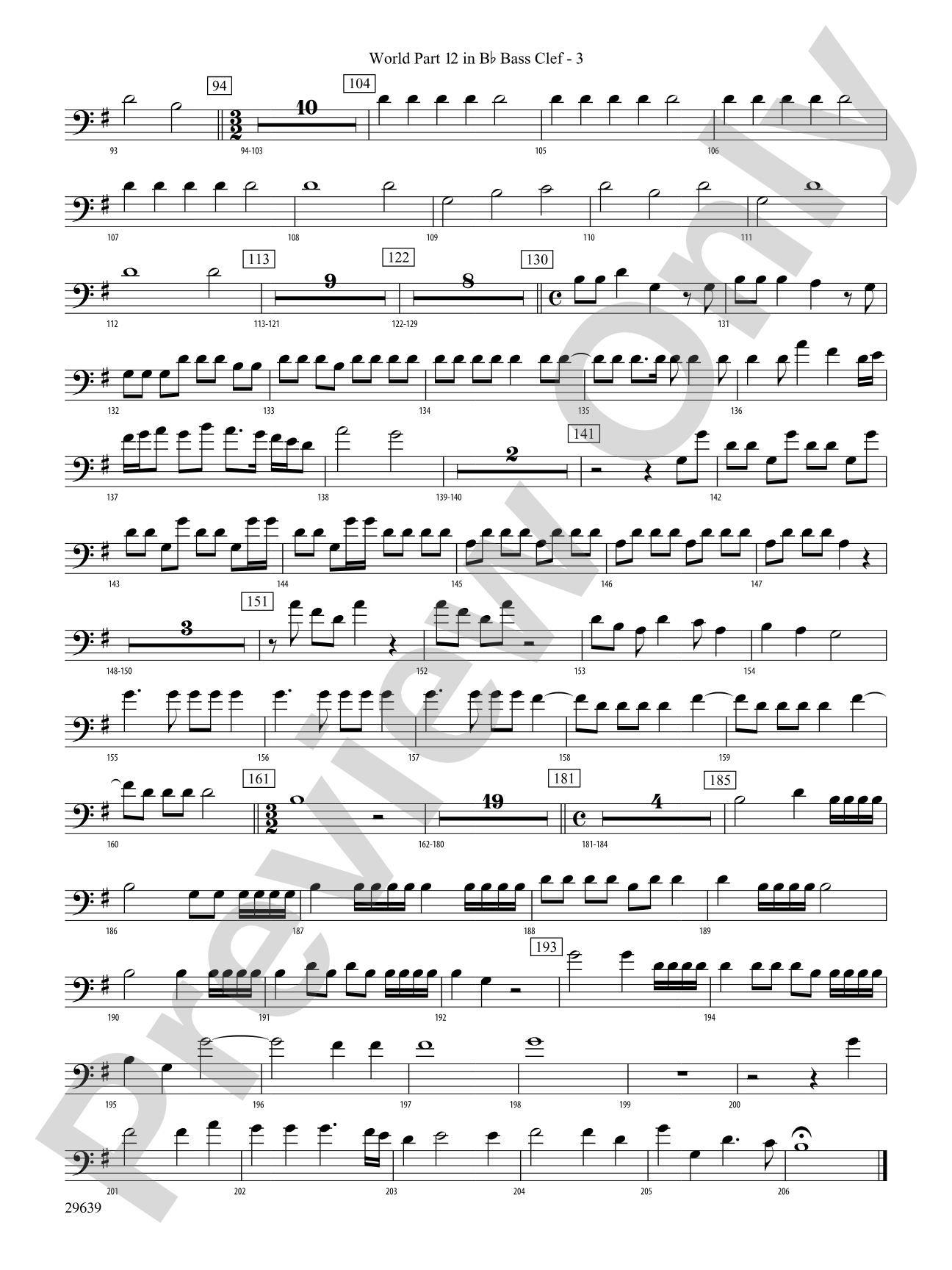 Aria Della Battaglia: (wp) 12 in Bb Bass Clef