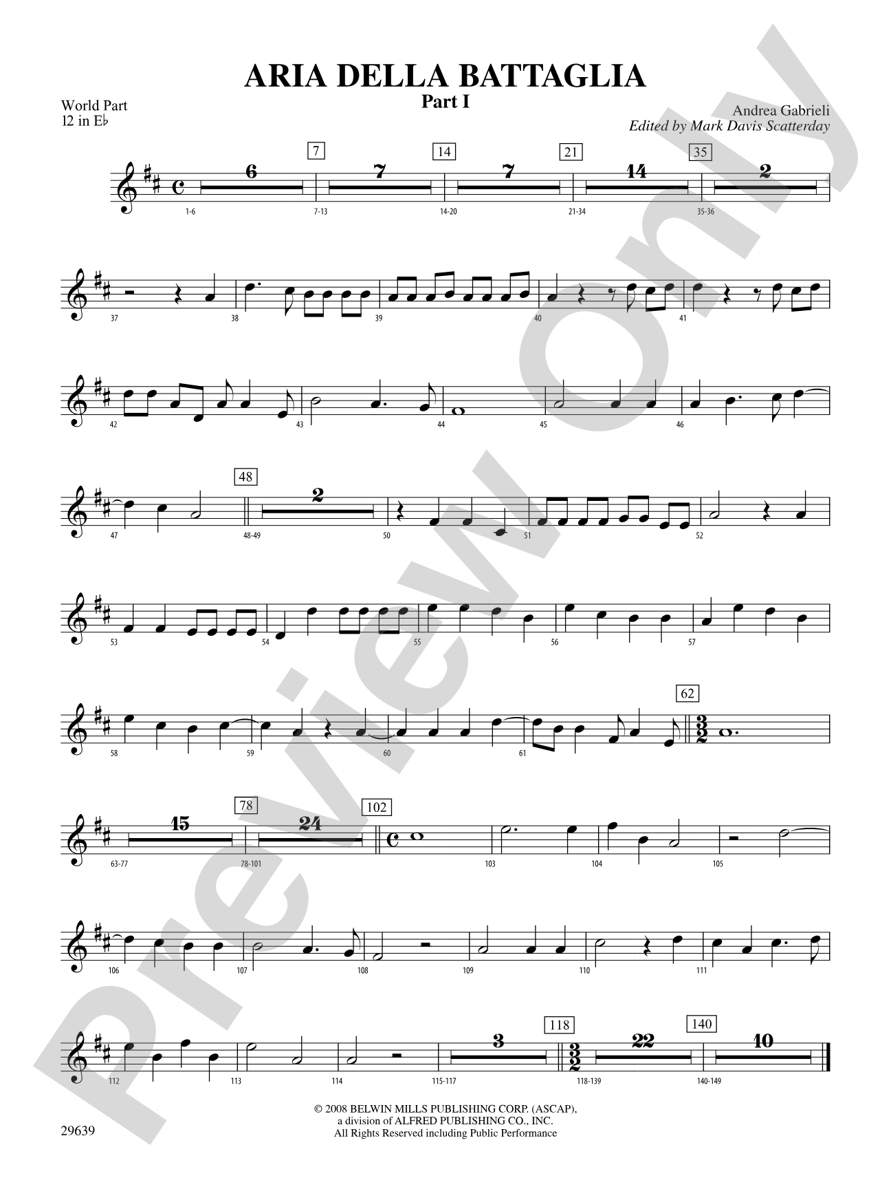 Aria Della Battaglia: (wp) 12 in Eb