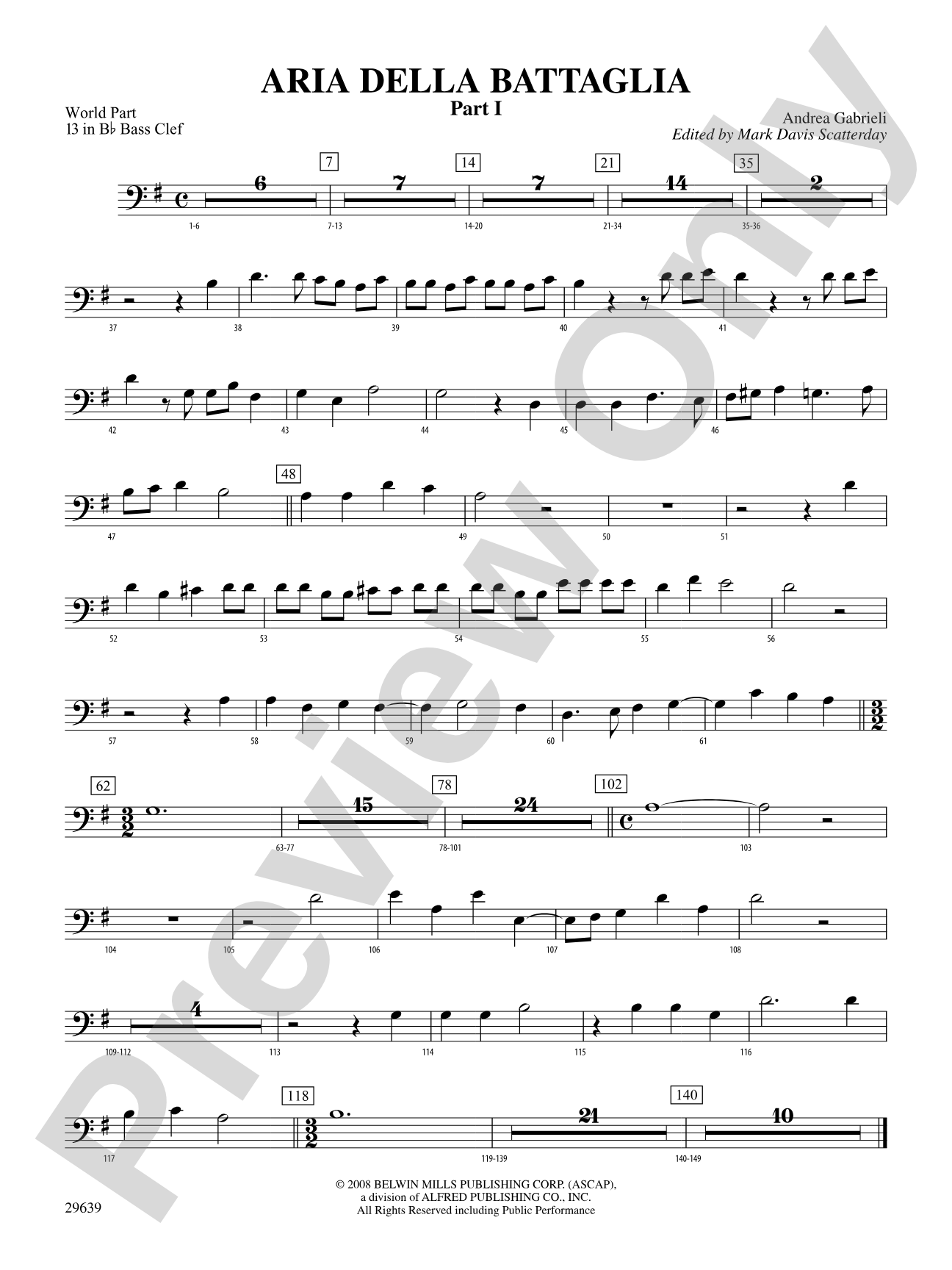 Aria Della Battaglia: (wp) 13 in Bb Bass Clef