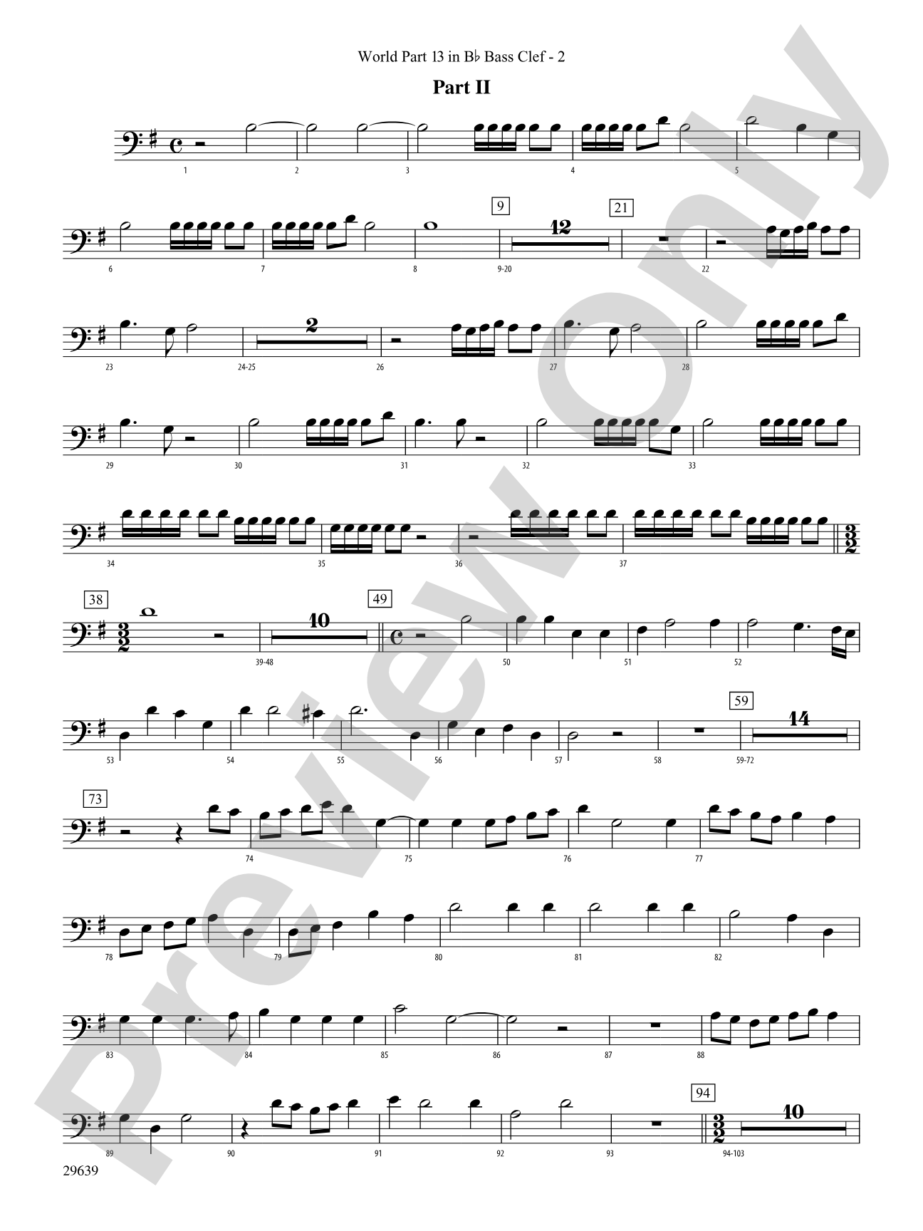 Aria Della Battaglia: (wp) 13 in Bb Bass Clef