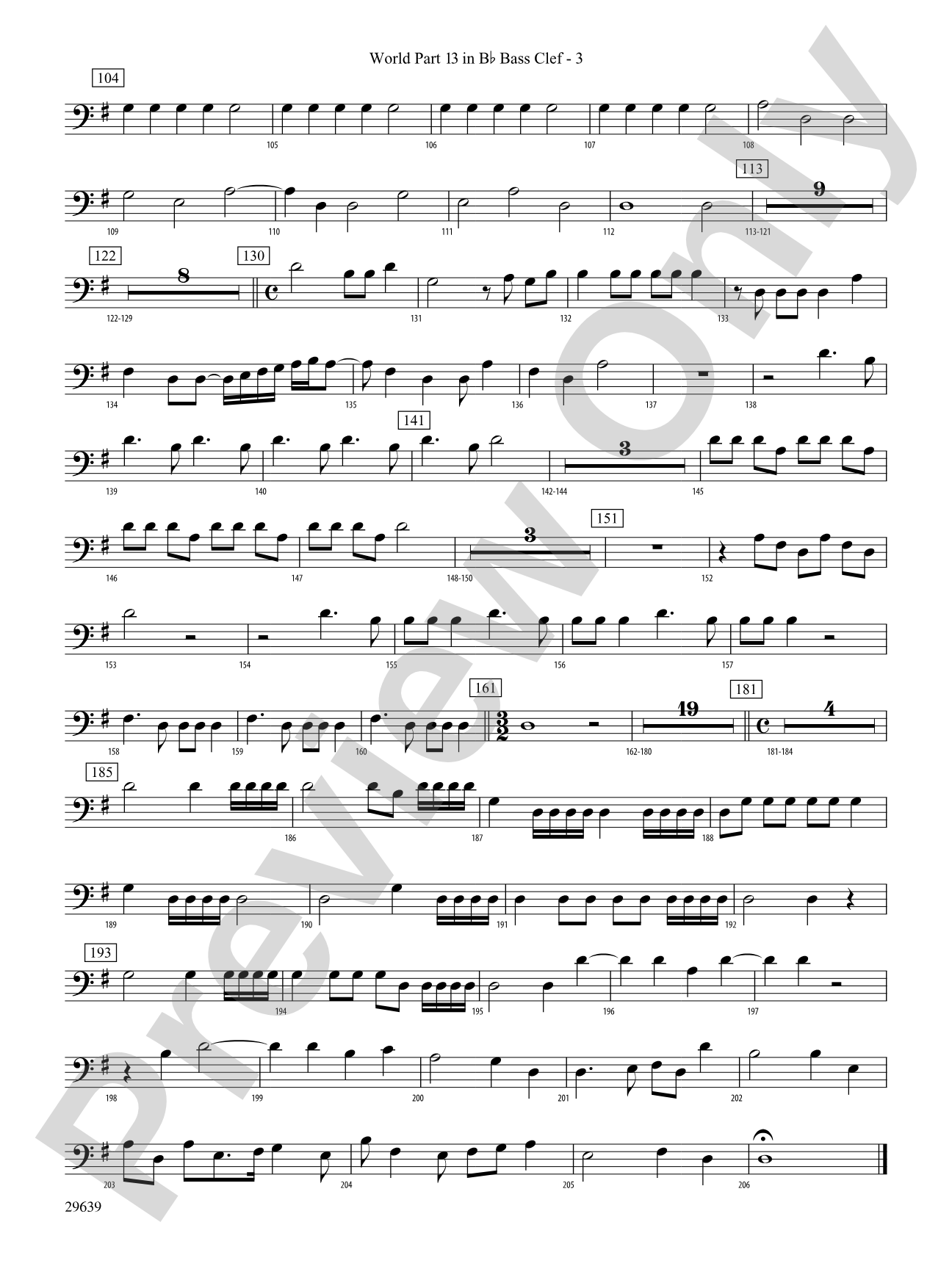 Aria Della Battaglia: (wp) 13 in Bb Bass Clef