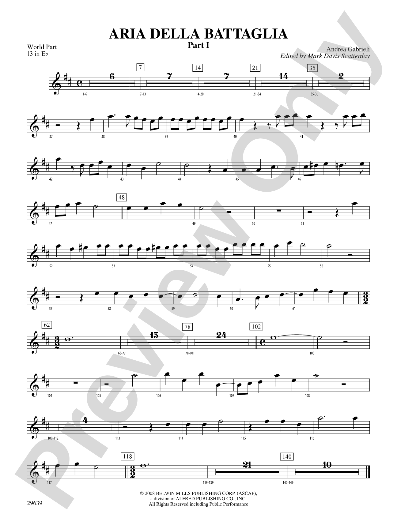 Aria Della Battaglia: (wp) 13 in Eb