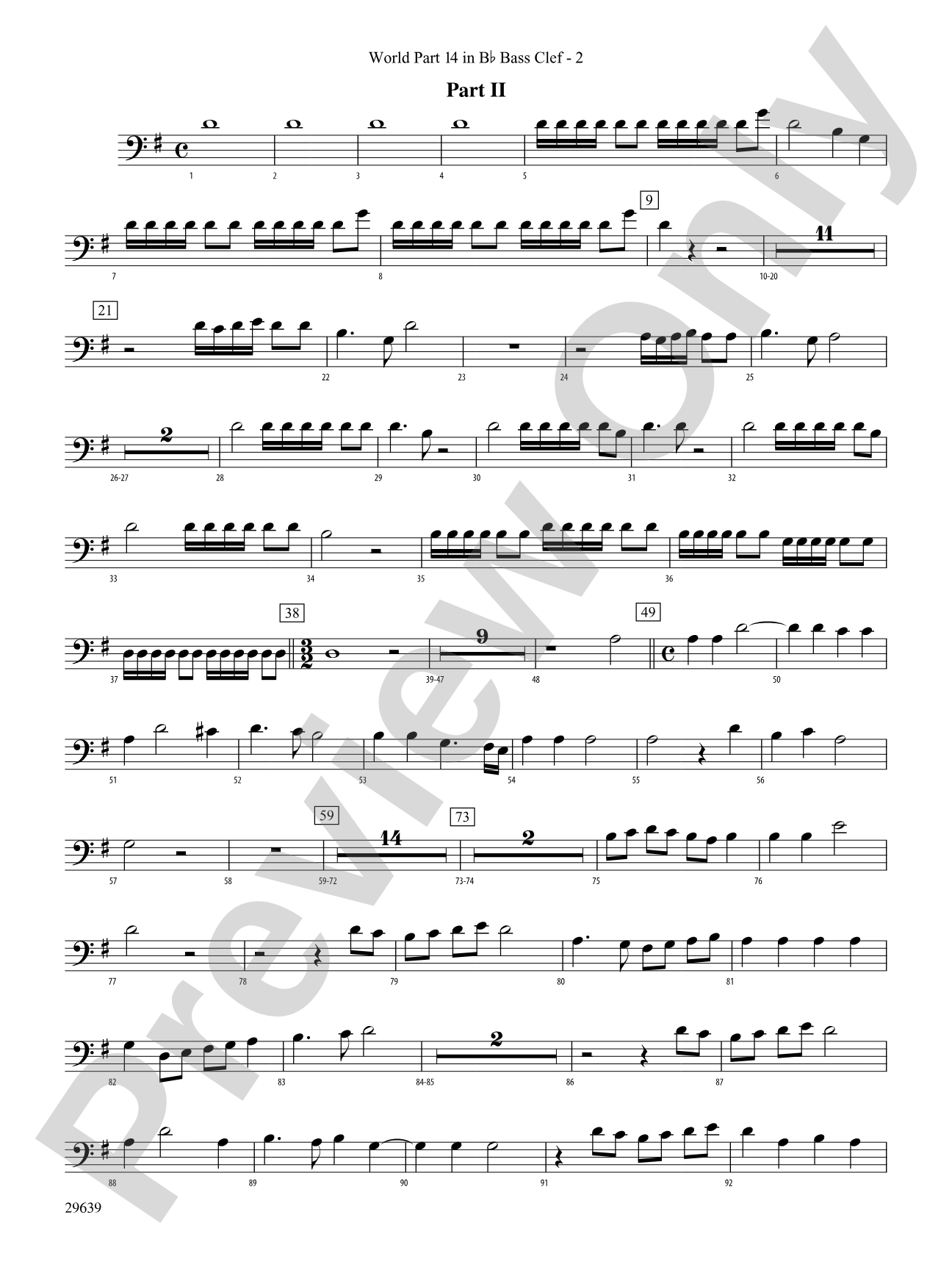 Aria Della Battaglia: (wp) 14 in Bb Bass Clef