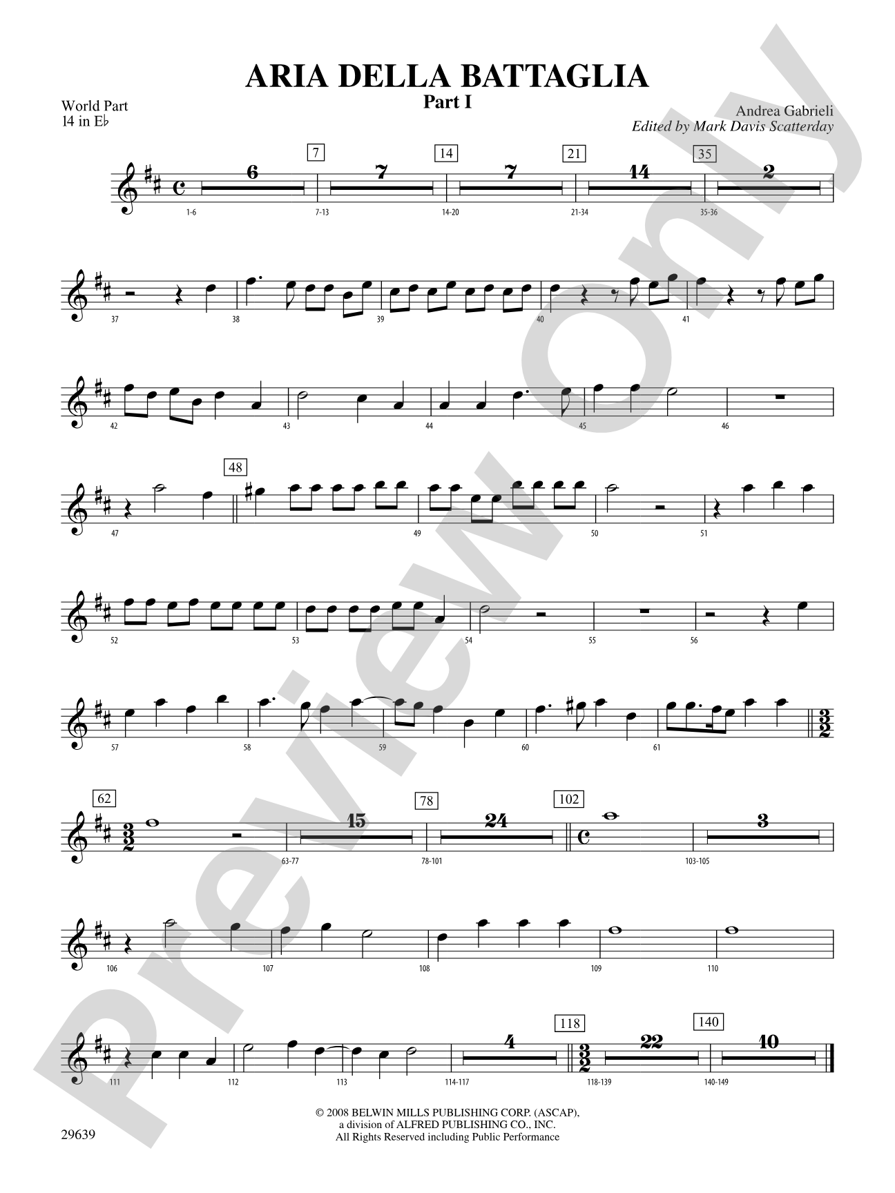 Aria Della Battaglia: (wp) 14 in Eb