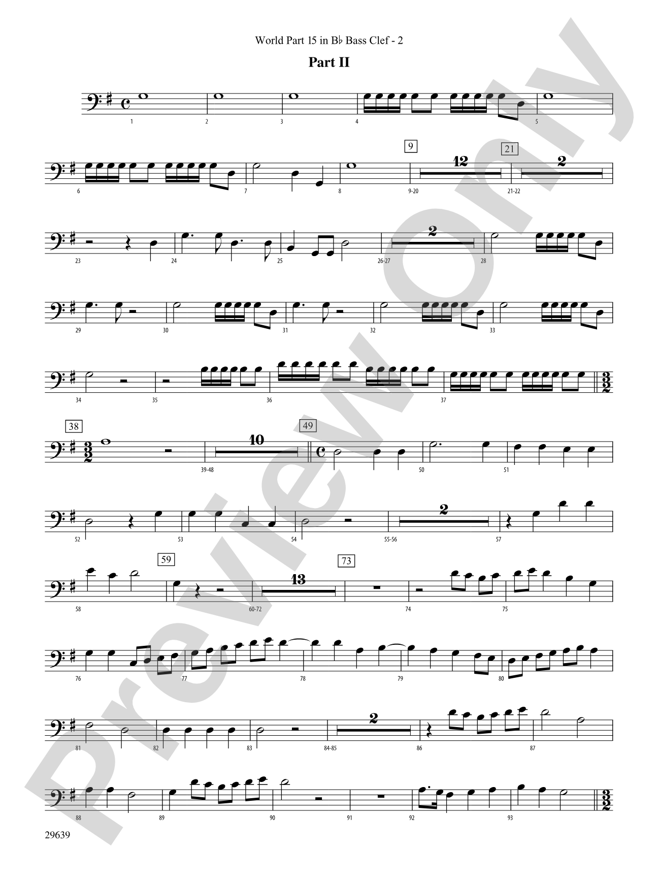 Aria Della Battaglia: (wp) 15 in Bb Bass Clef