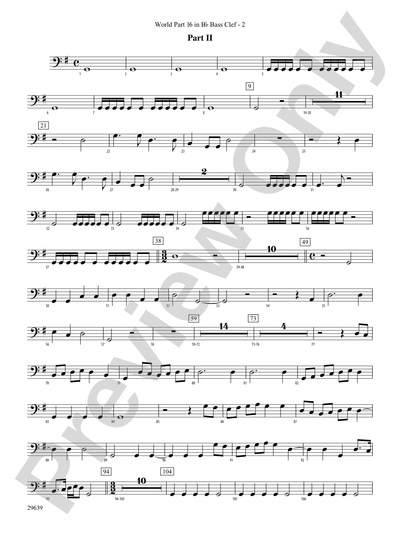 Aria Della Battaglia: (wp) 16 in Bb Bass Clef