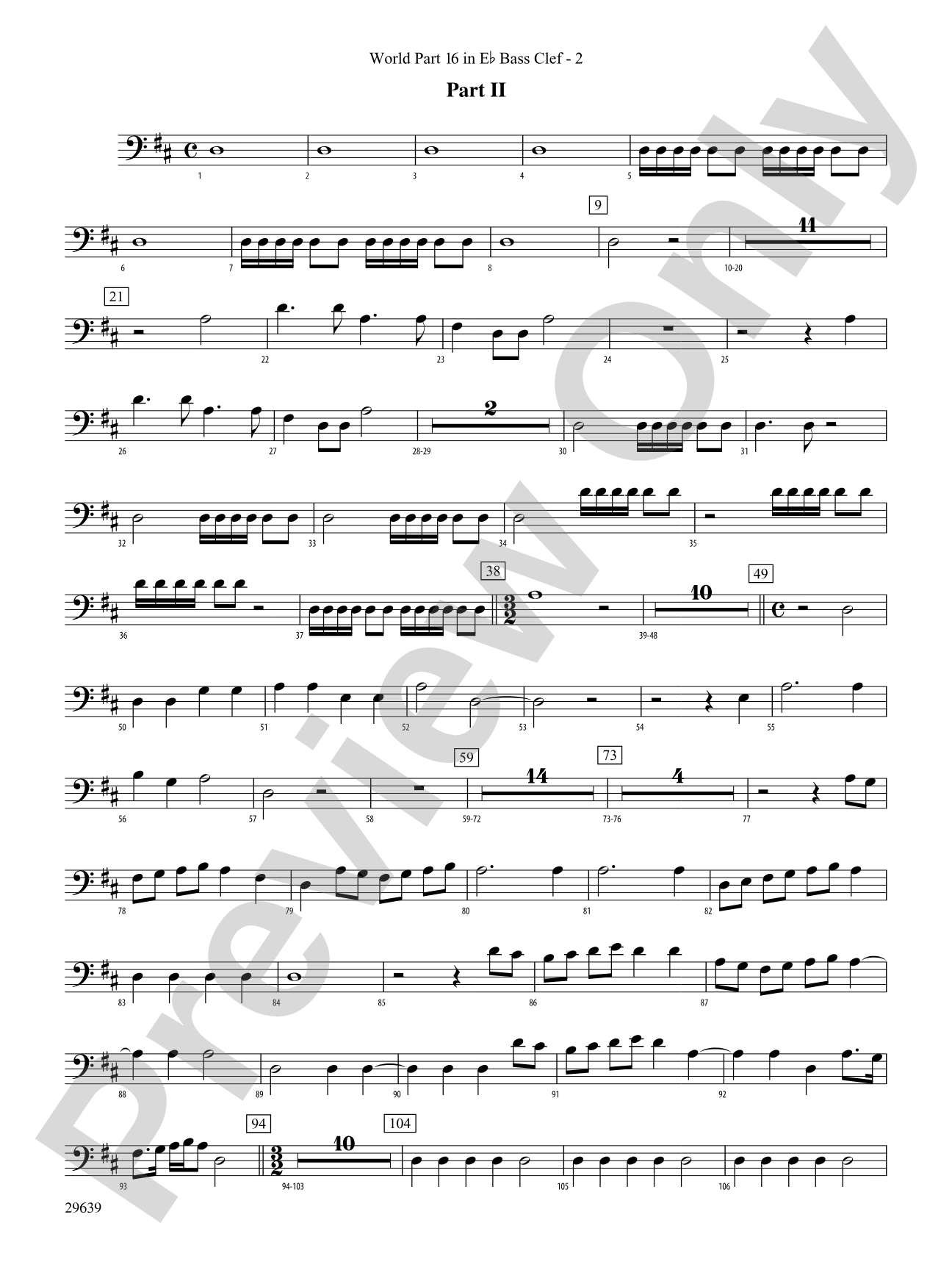 Aria Della Battaglia: (wp) 16 in Eb Bass Clef