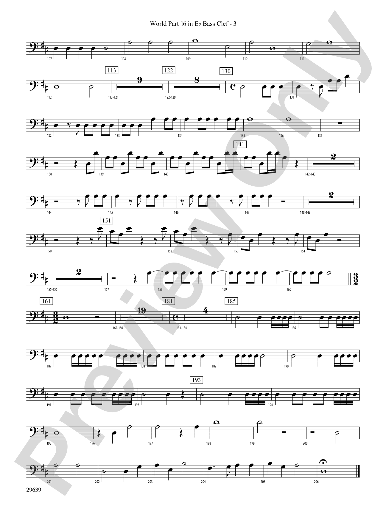 Aria Della Battaglia: (wp) 16 in Eb Bass Clef