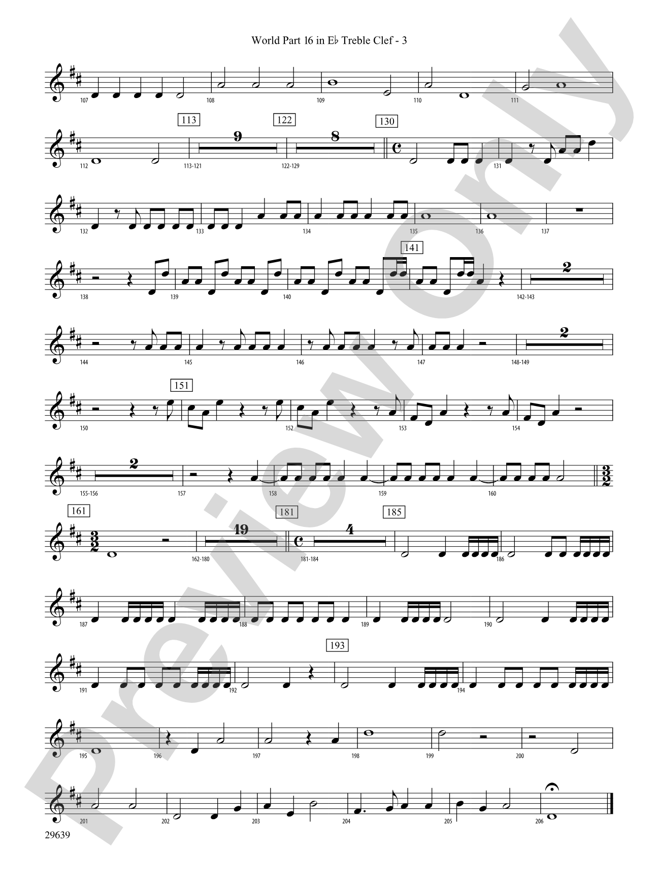 Aria Della Battaglia: (wp) 16 in Eb Treble Clef