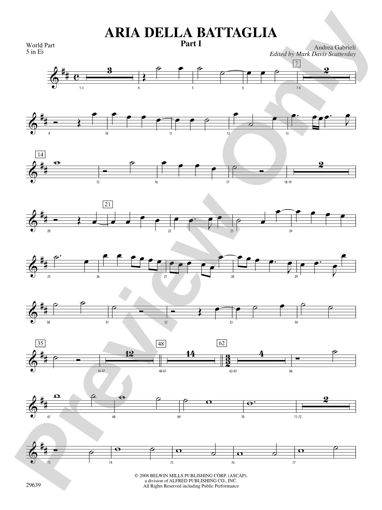 Aria Della Battaglia: (wp) 5 in Eb